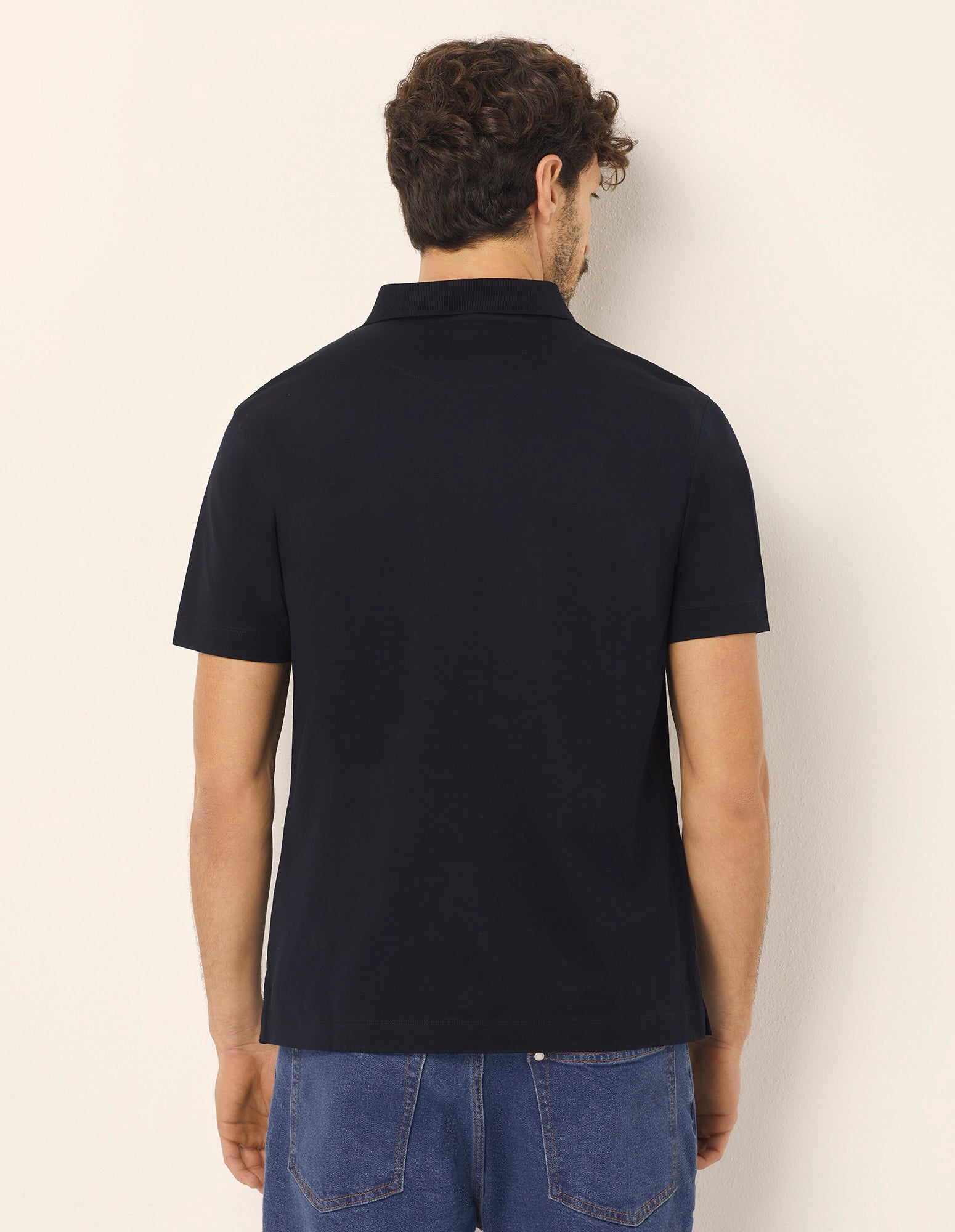 T-shirt taglio polo da uomo in cotone Premium Cotton