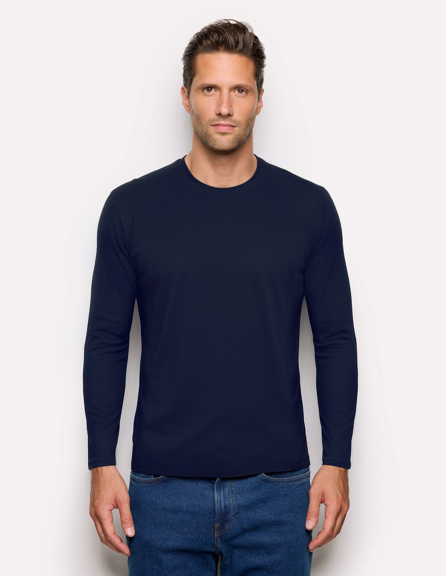 Maglia girocollo Basic in TENCEL™ Modal con Seta