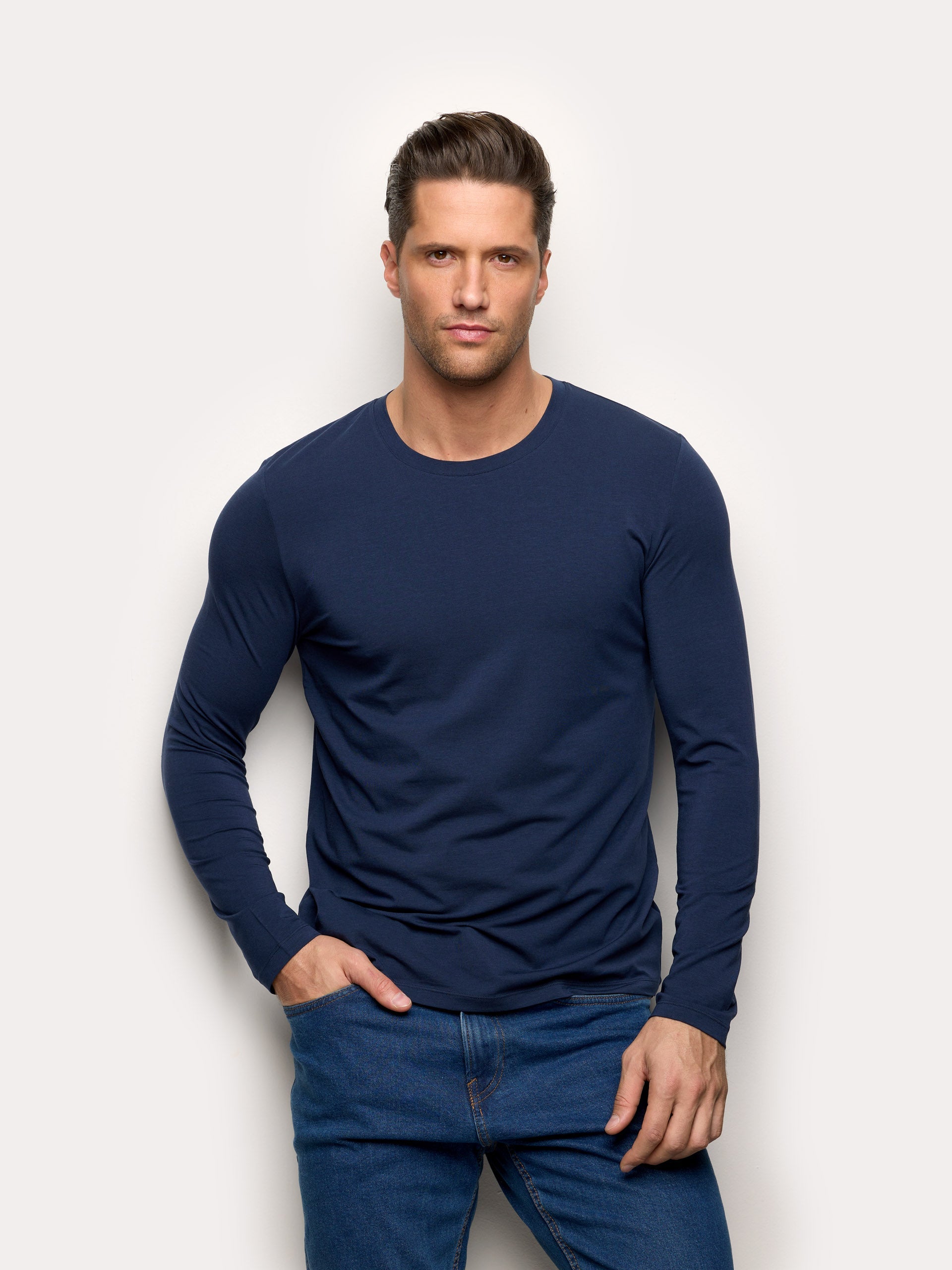Maglia manica lunga con TENCEL™ Modal, Cotone e Seta