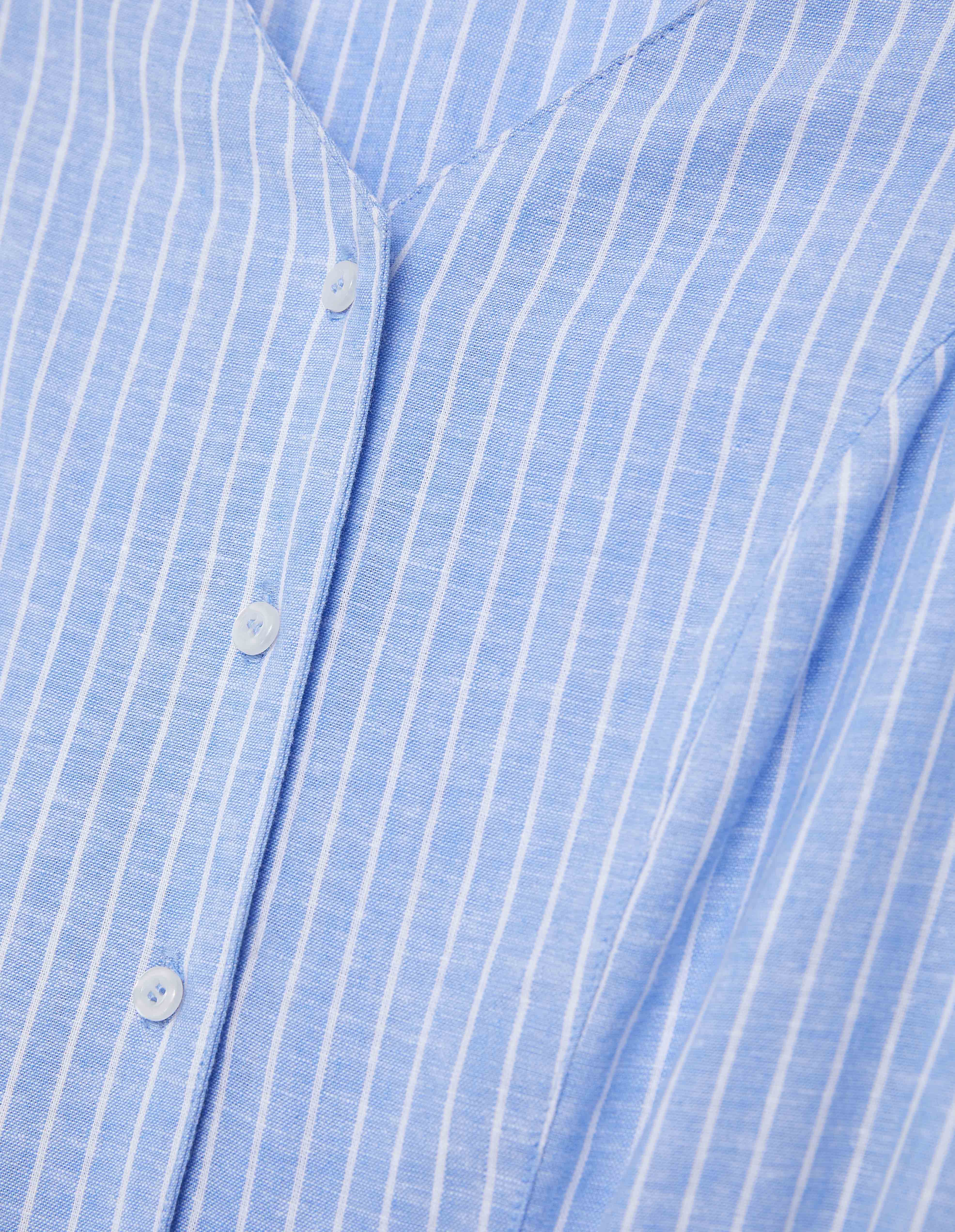 Tuta azzurra a righe bianche Cotton Linen