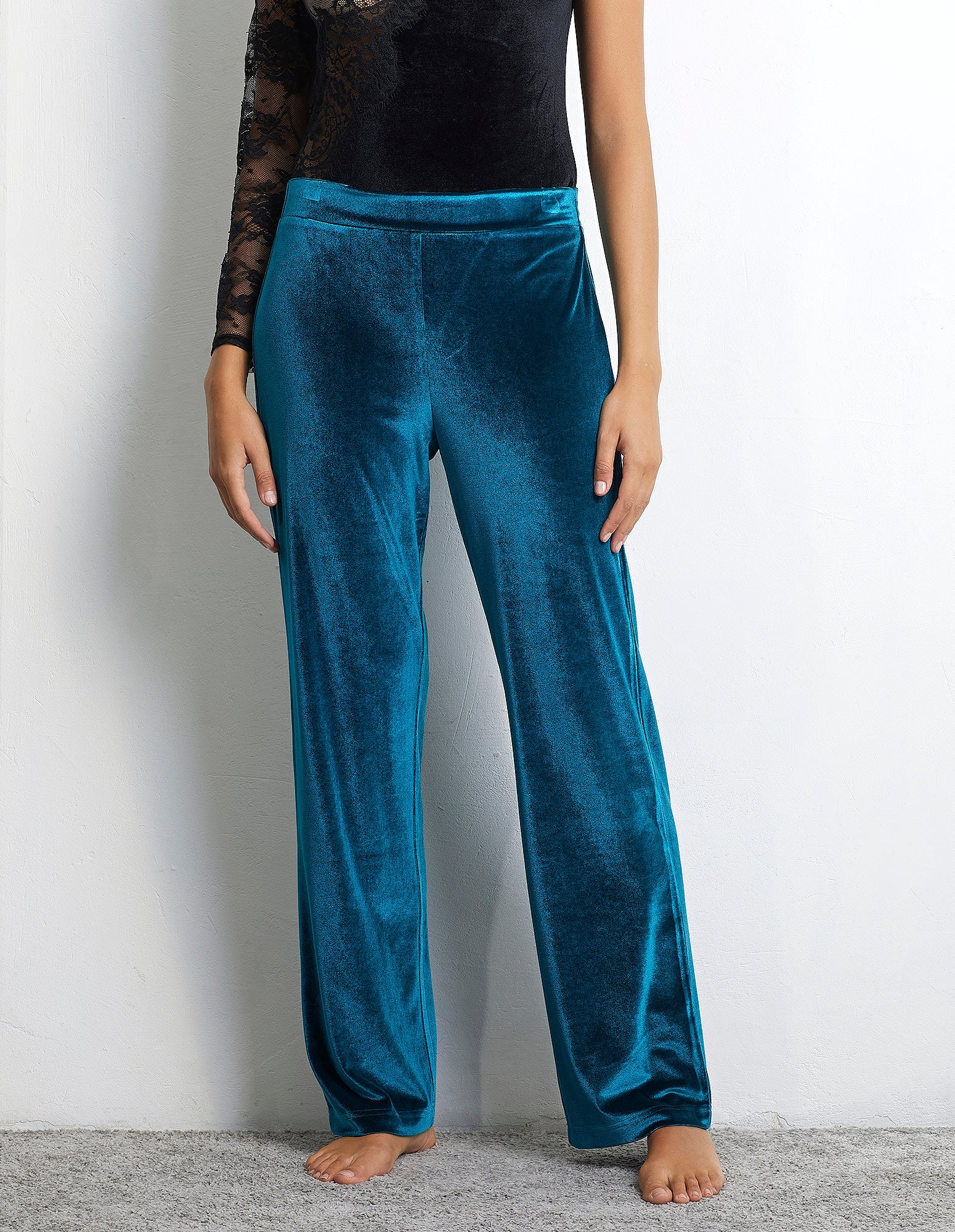 Pantalone lungo in velluto Velvet Party