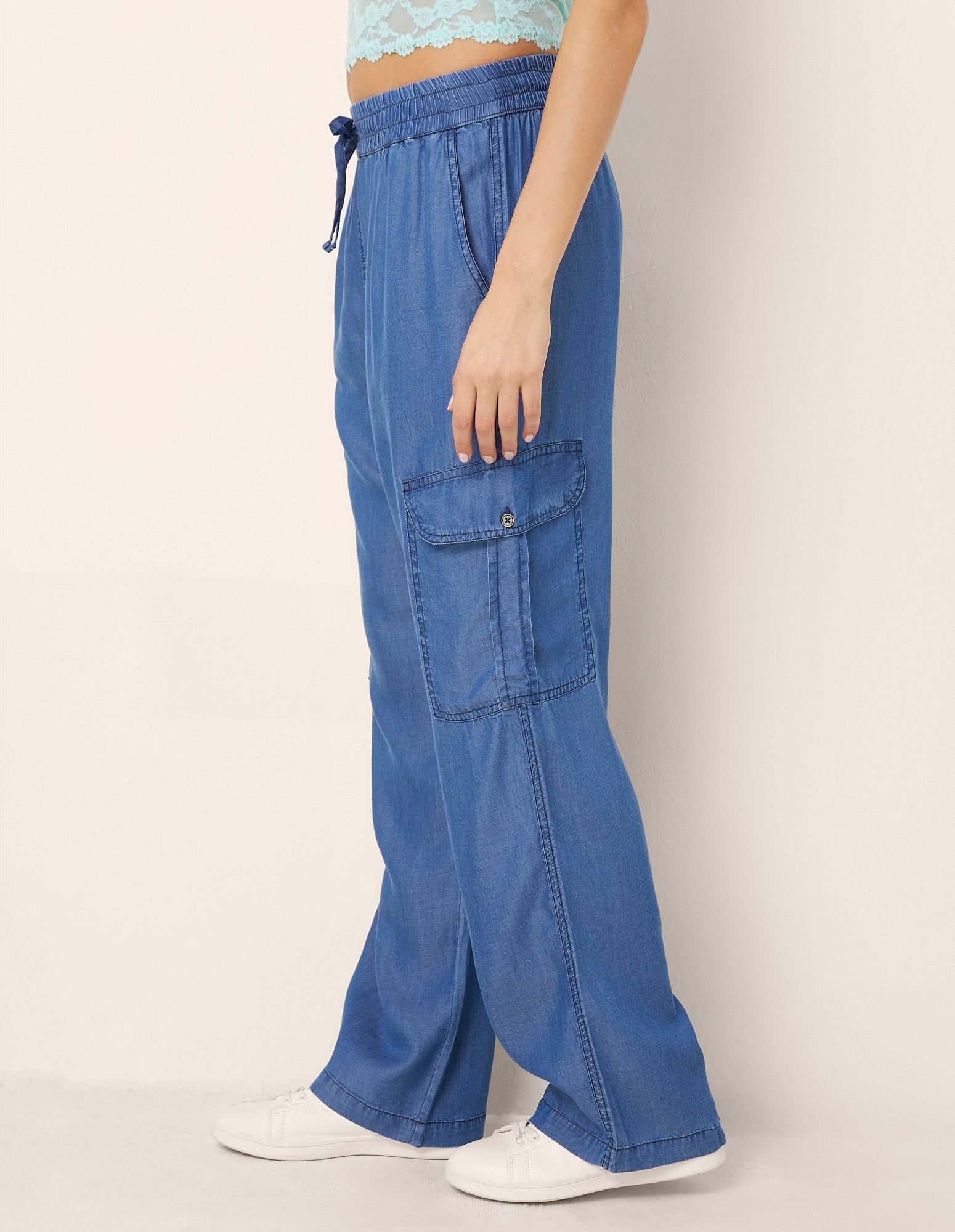 Pantalone lungo da donna cargo Denim