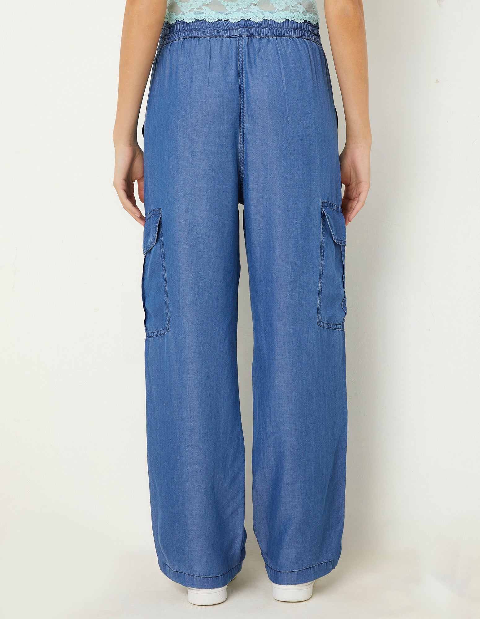 Pantalone lungo da donna cargo Denim