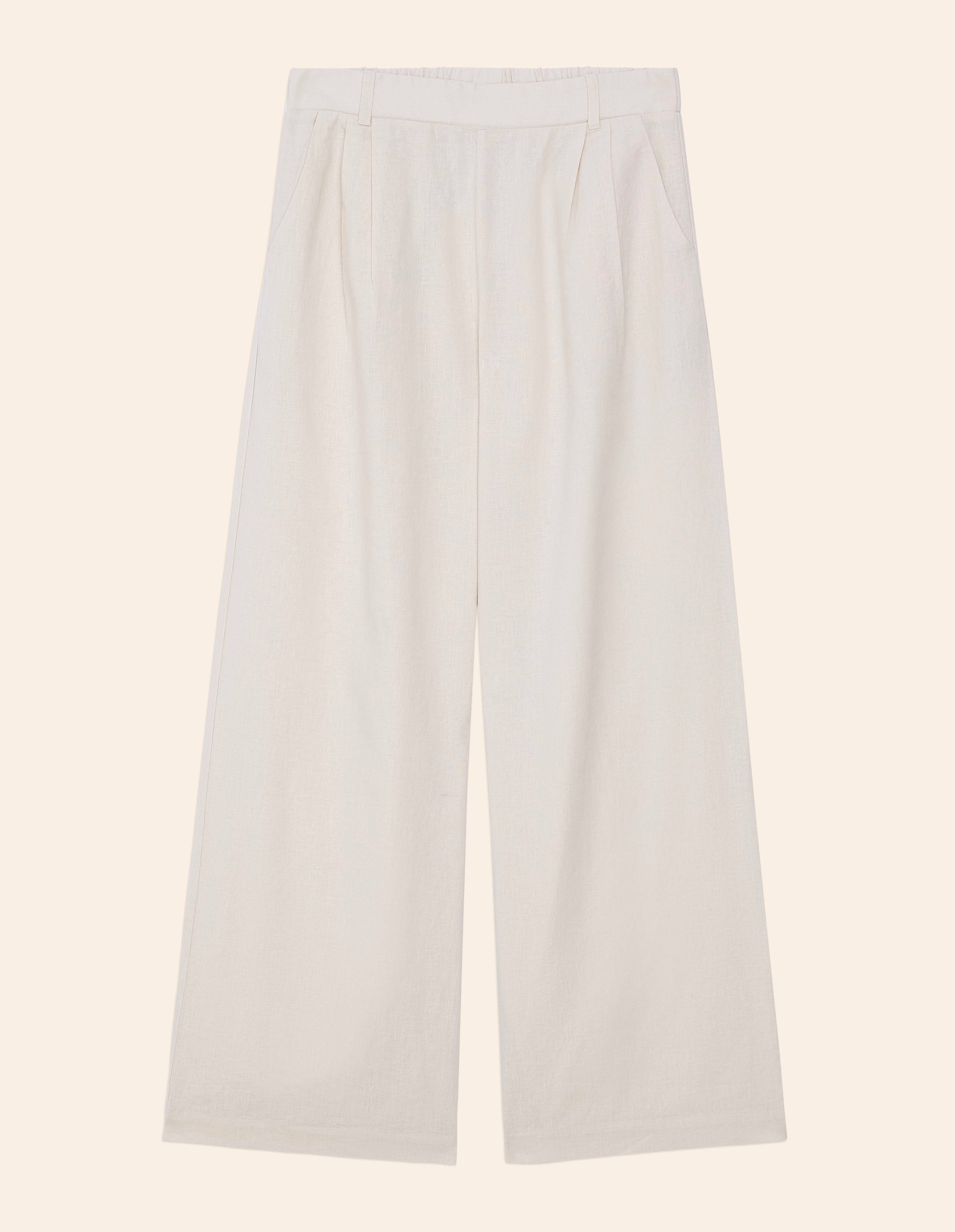 Pantalone lungo con pince Cotton Linen
