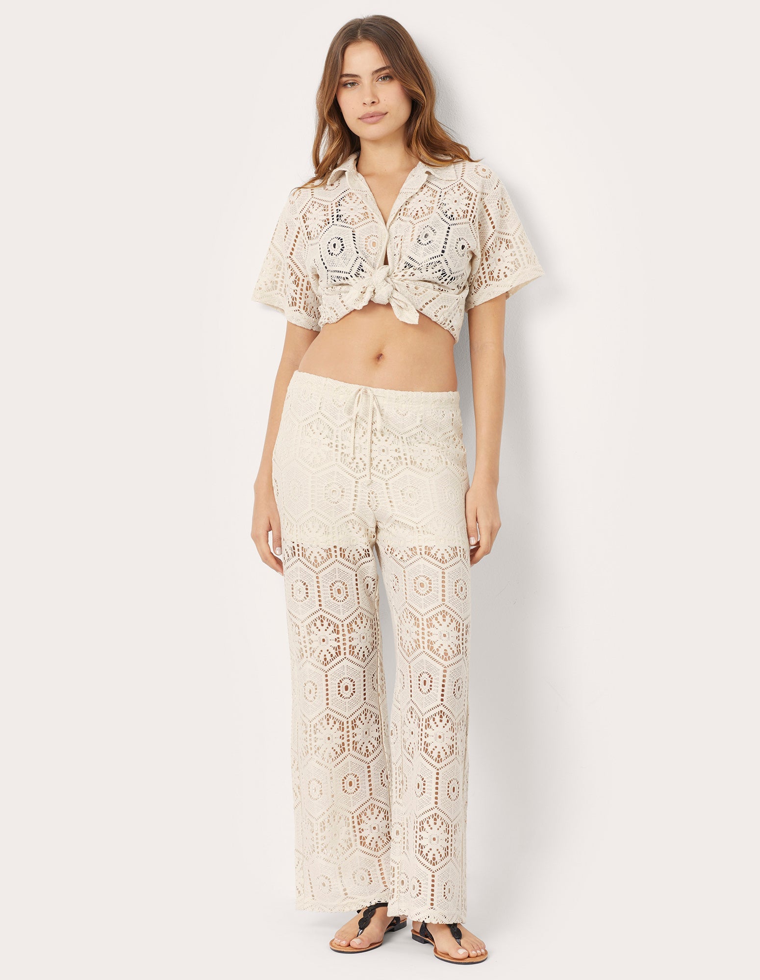 Pantalone lungo traforato Crochet
