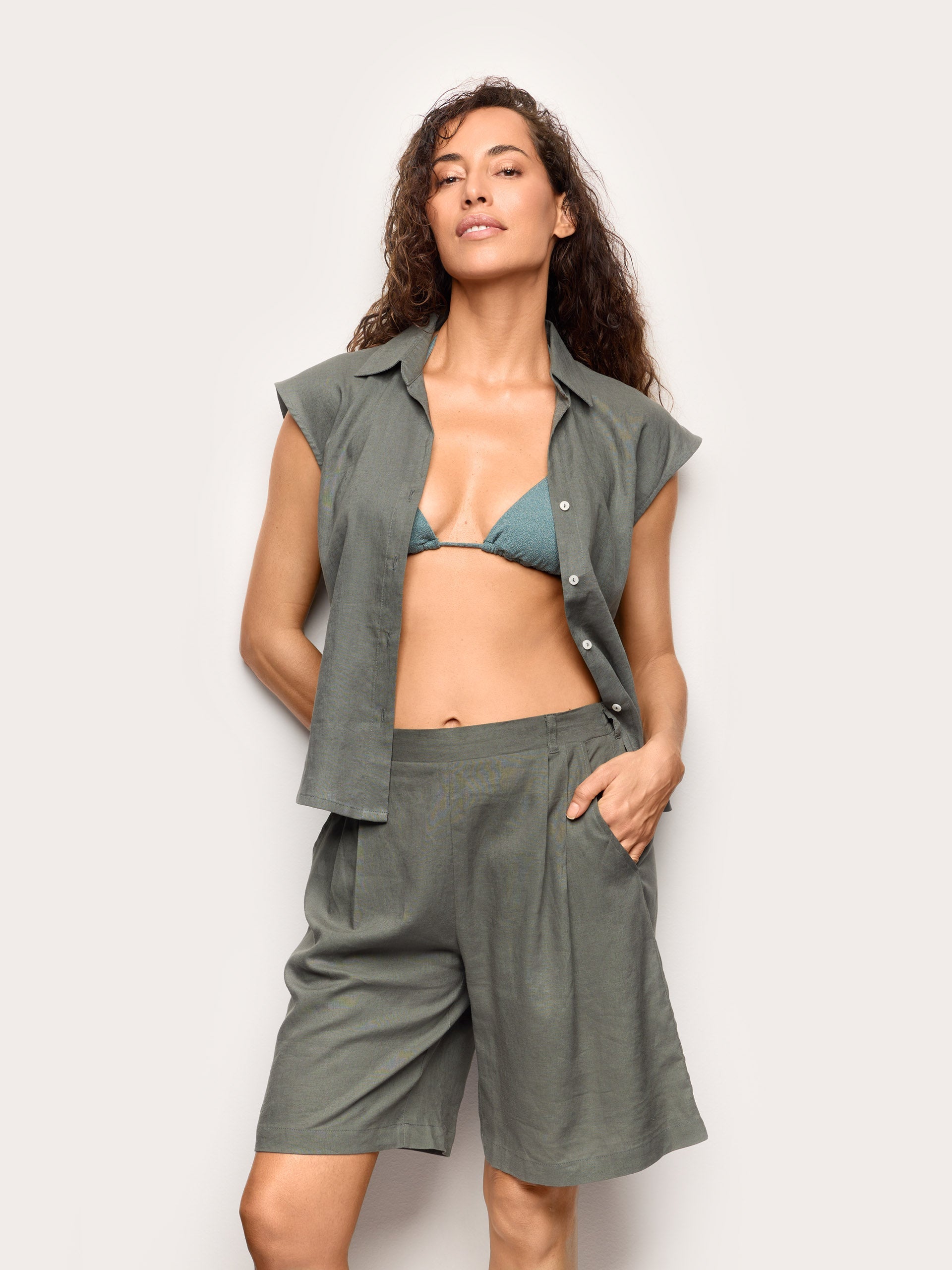 Pantalone corto - Linen / Viscose