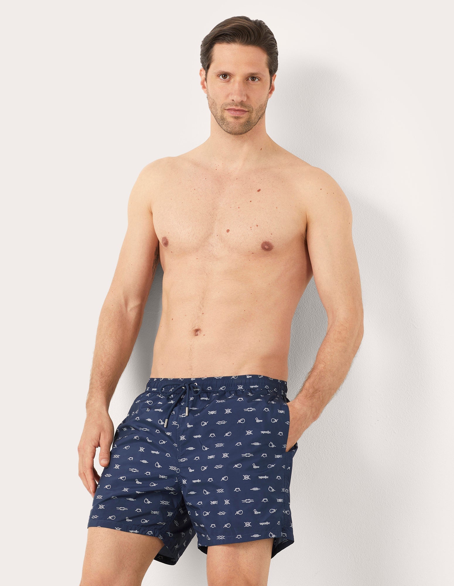 Costume boxer da uomo con elementi nautici Marina I