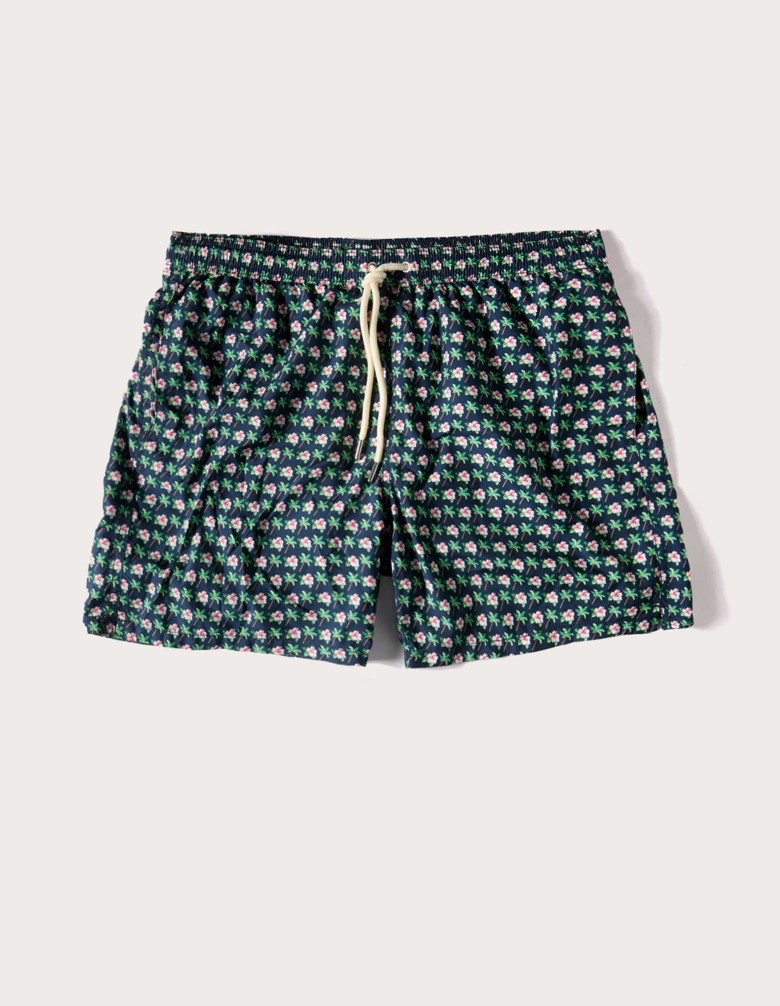 Costume boxer nero da uomo con fiori Tropical
