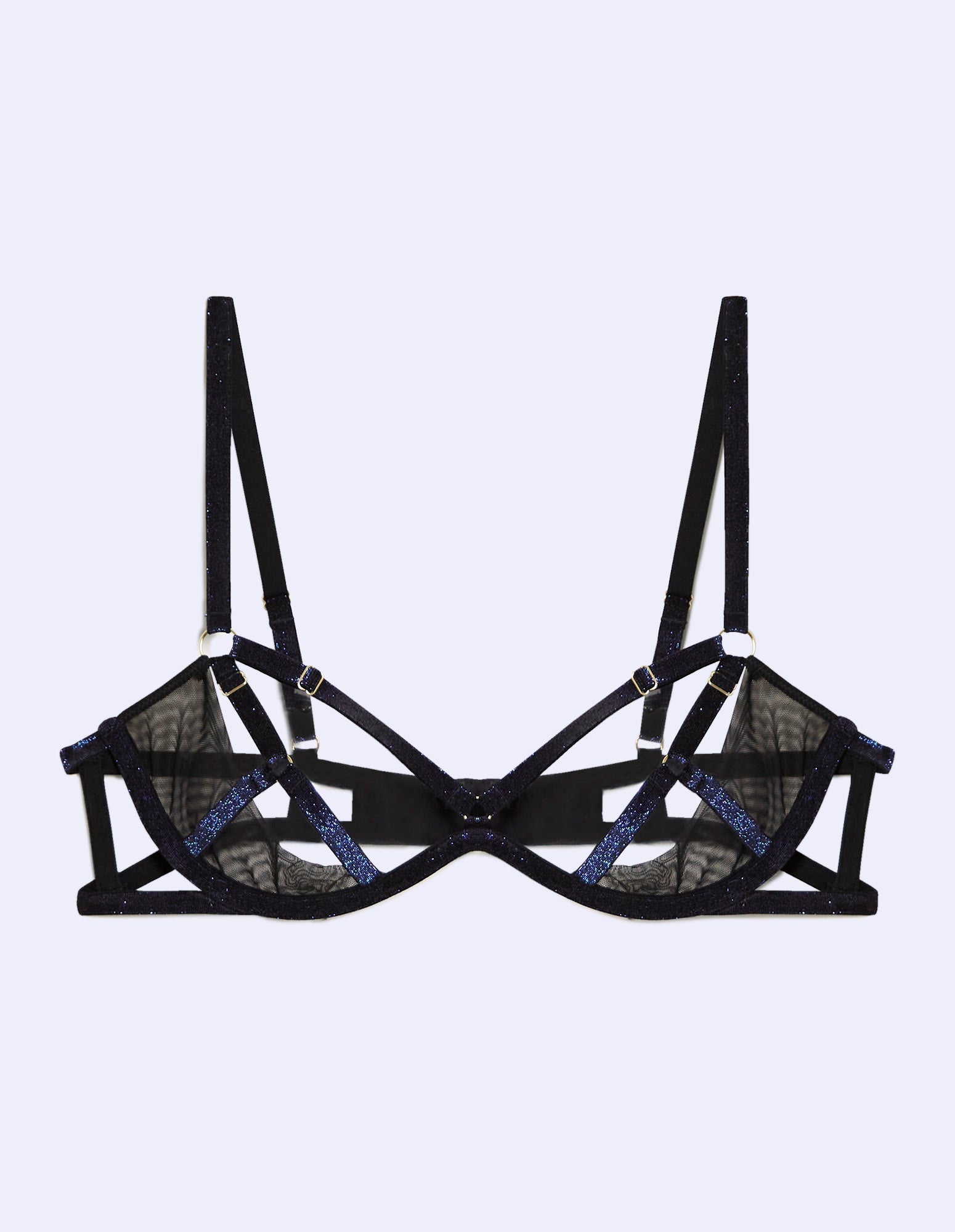 Carioca in tulle e glitter blu Privè  - Shameless