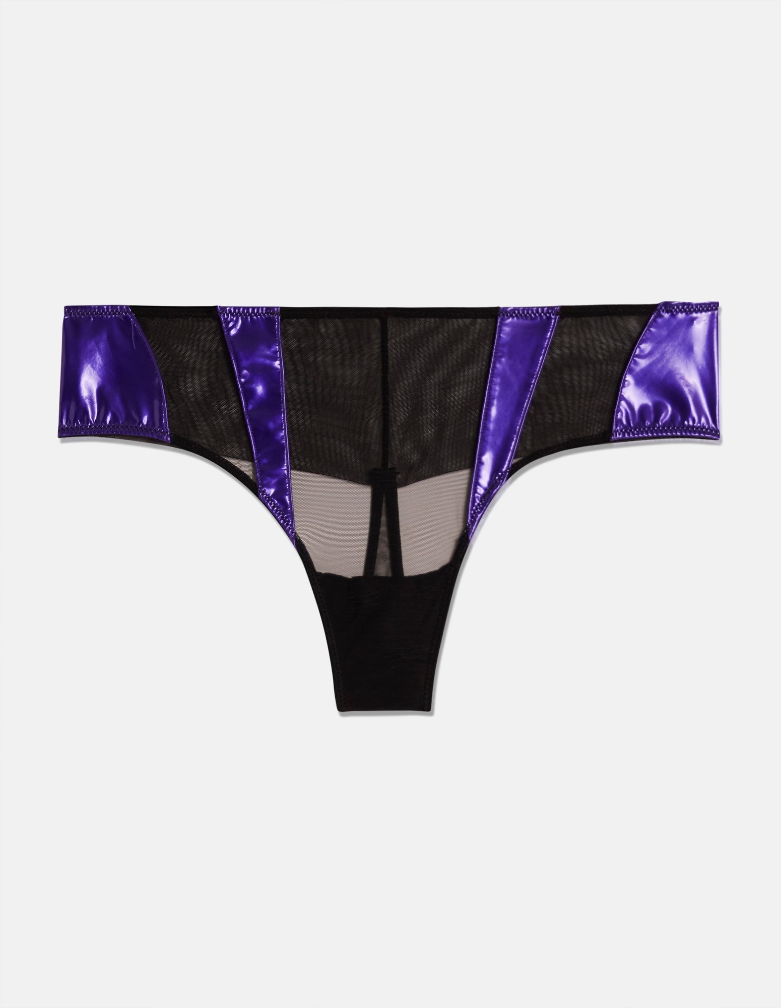 Culotte a perizoma in vinile e tulle Privè  - Mystique