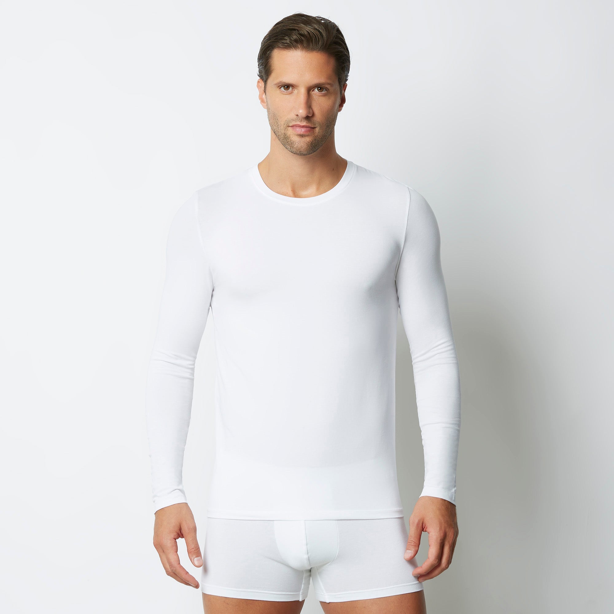 Maglia girocollo uomo a maniche lunghe in cotone New Simply