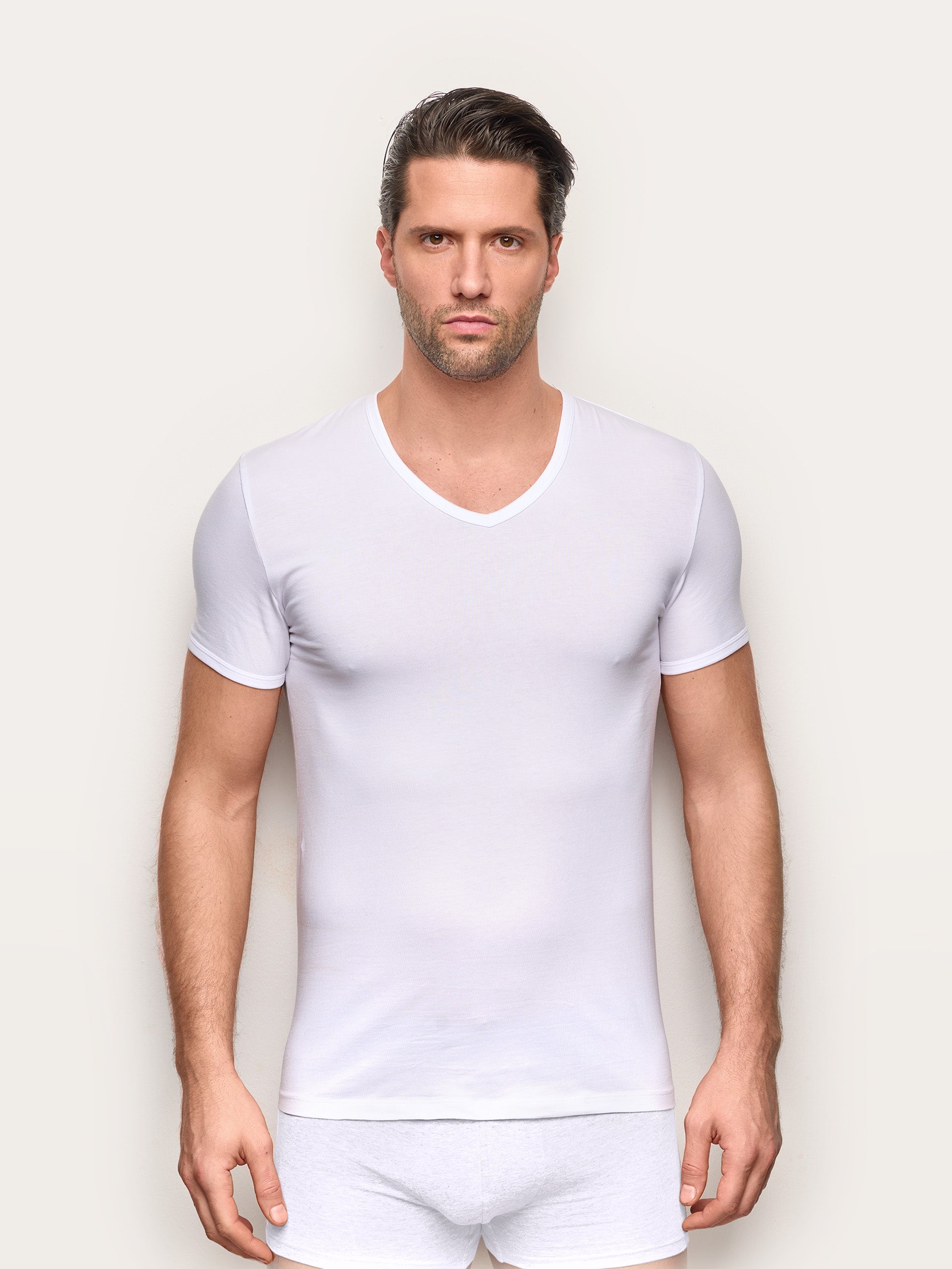 Maglia scollo V jersey di cotone - New Simply