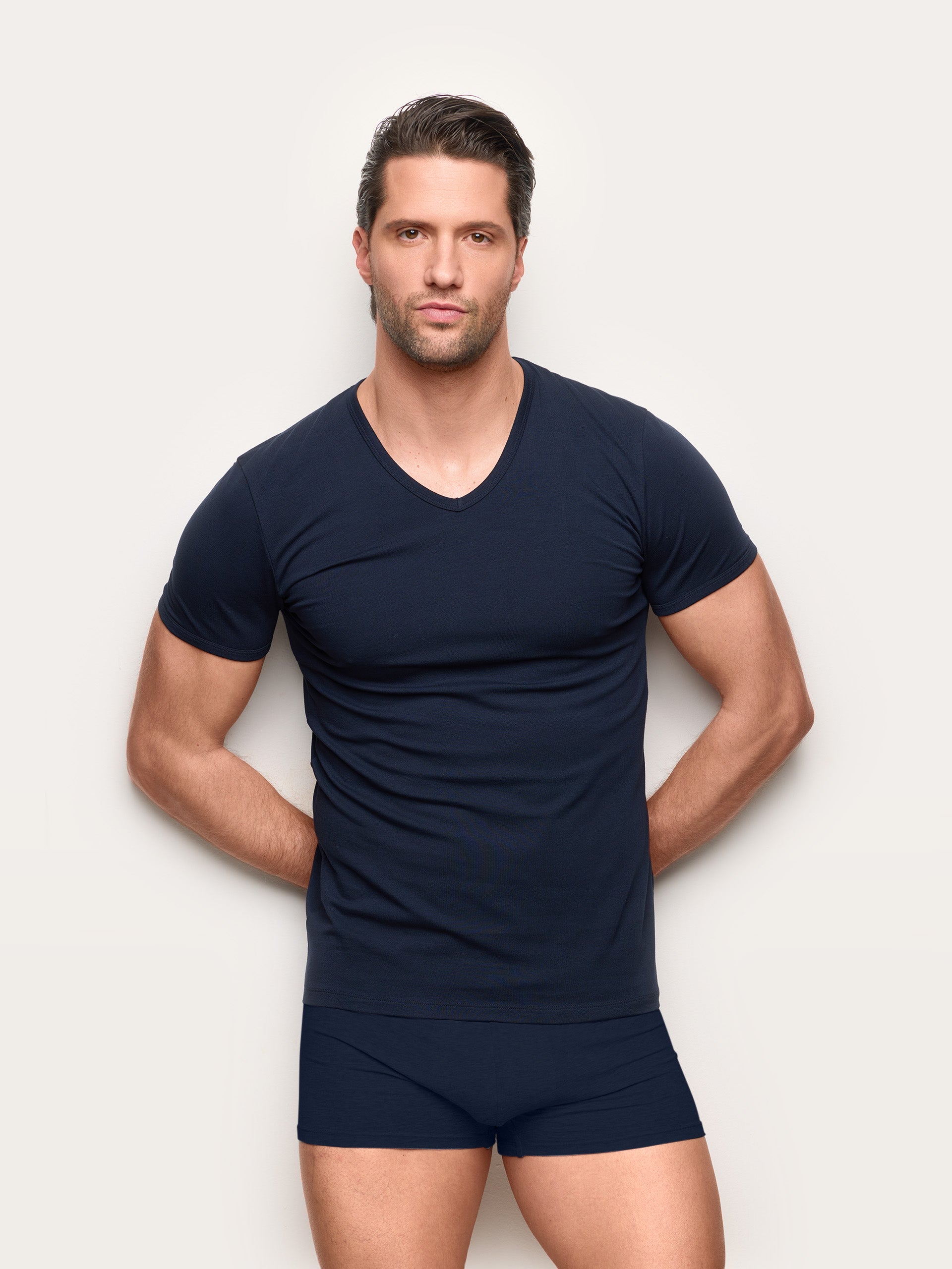 Maglia scollo V jersey di cotone - New Simply