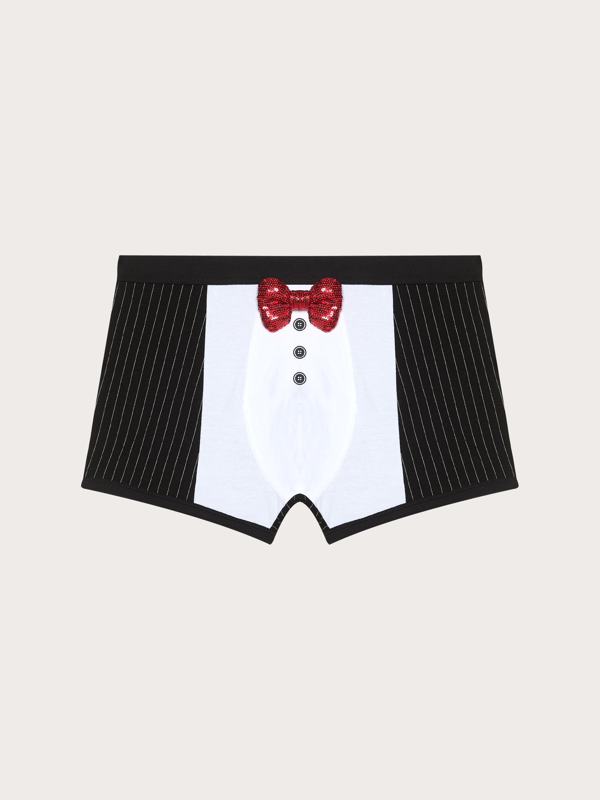 Boxer smoking con papillon rosso Hello Xmas