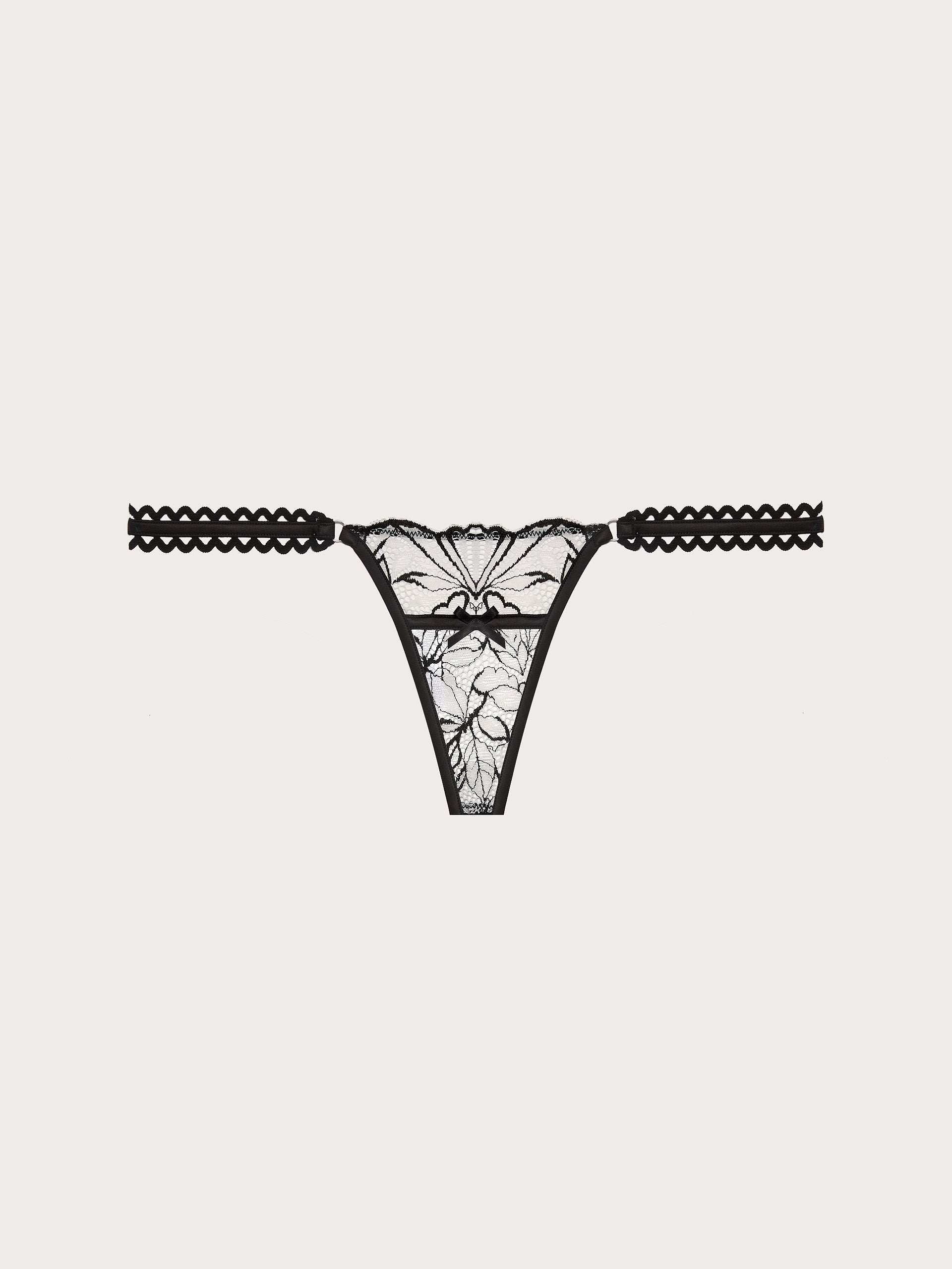Perizoma aperto in tulle ricamato  - Privè Frivolous