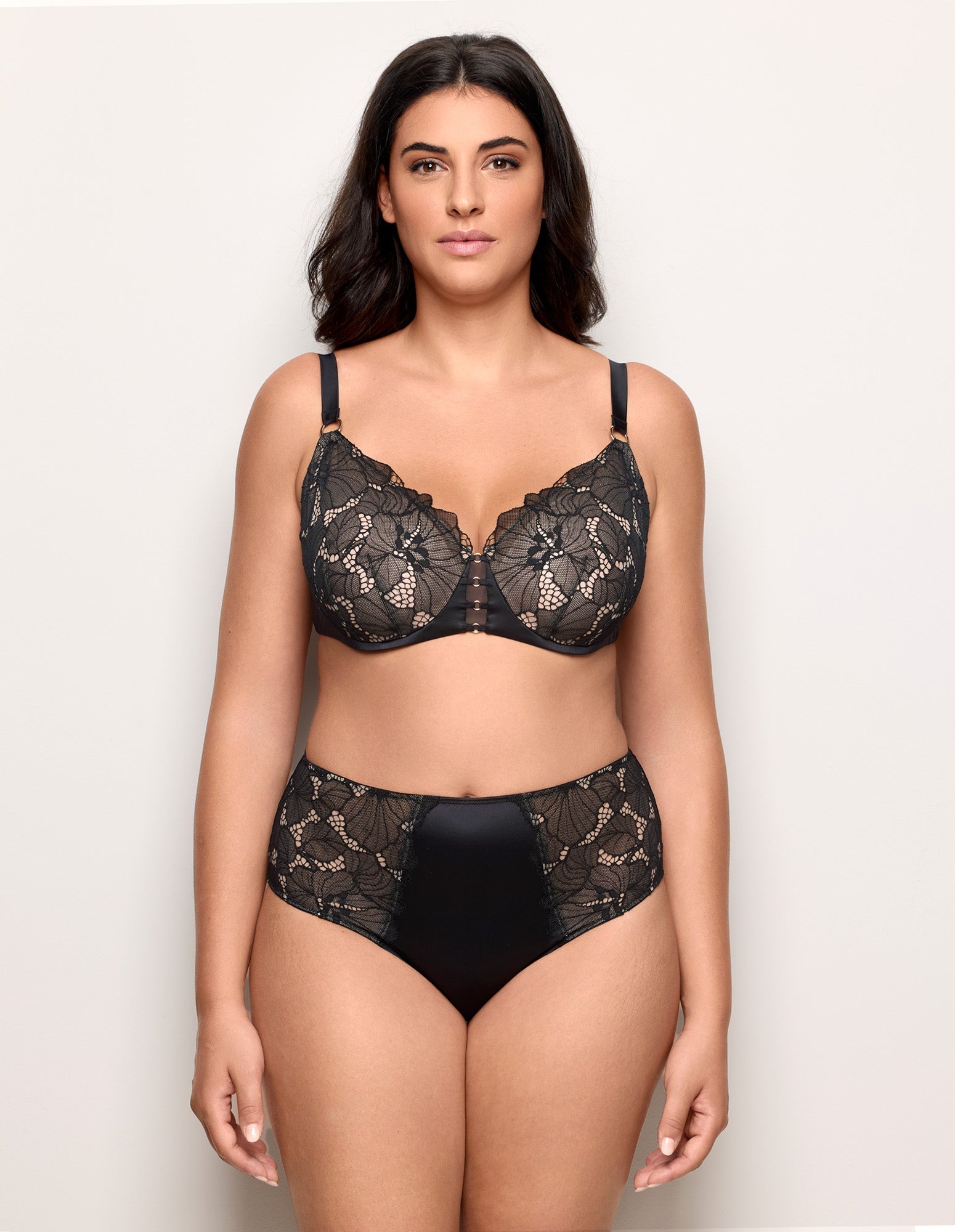 Slip vita alta microfibra e pizzo senza cuciture Mythic
