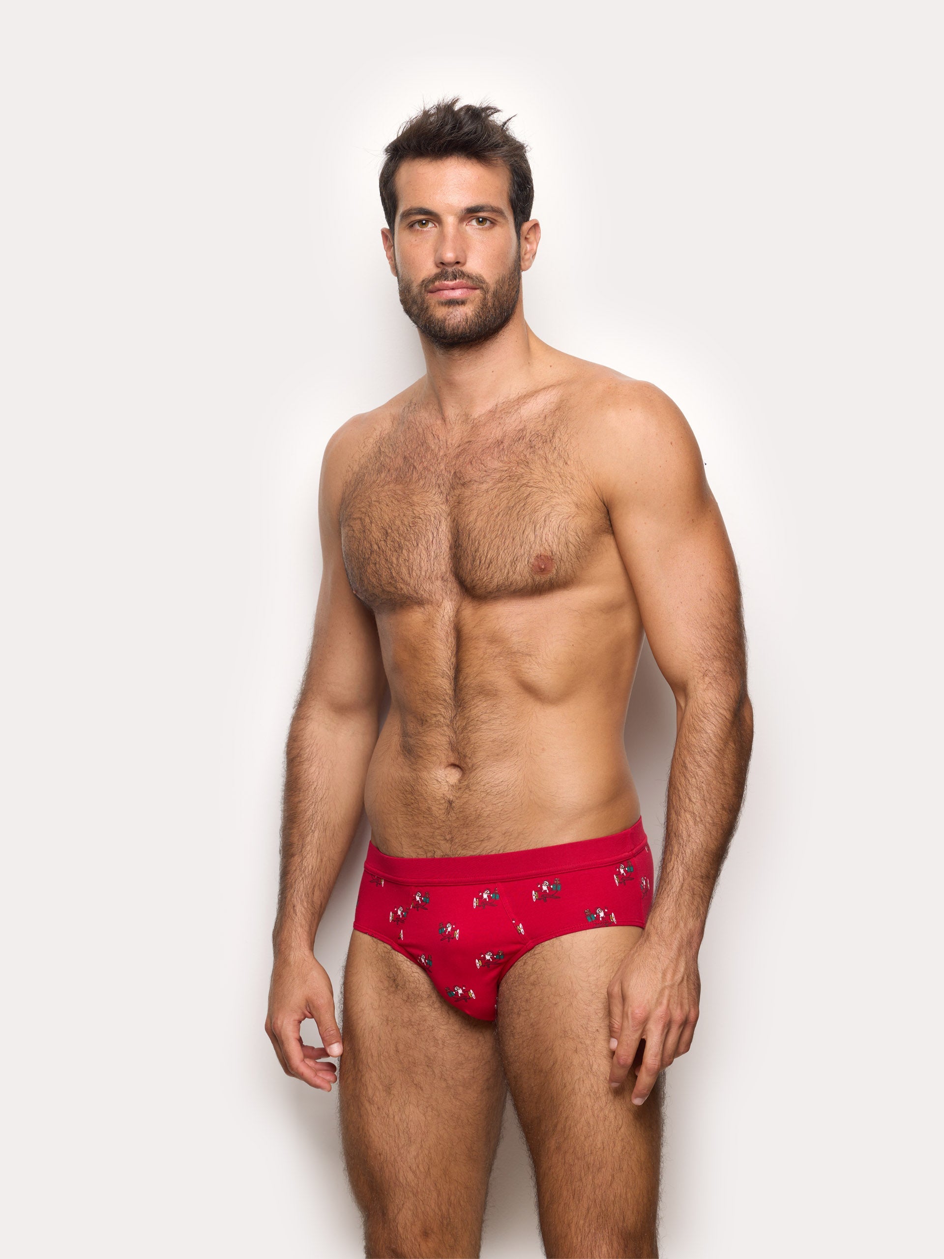 Slip rosso con Babbo Natale Hello Xmas