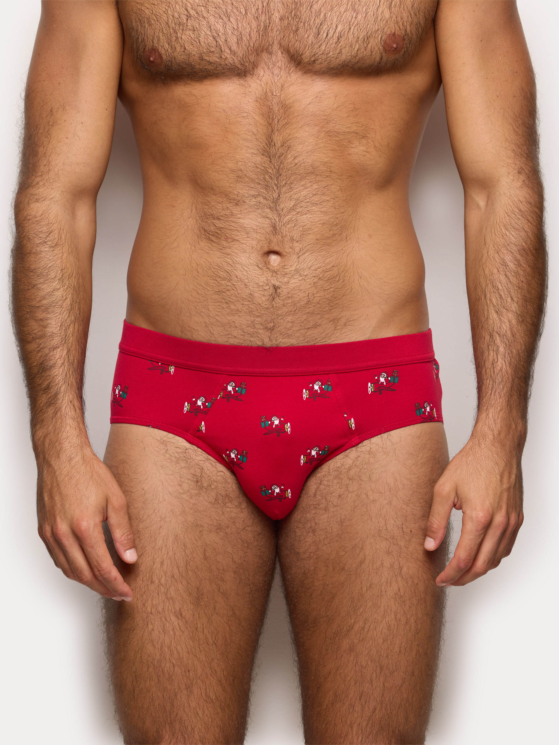 Slip rosso con Babbo Natale Hello Xmas