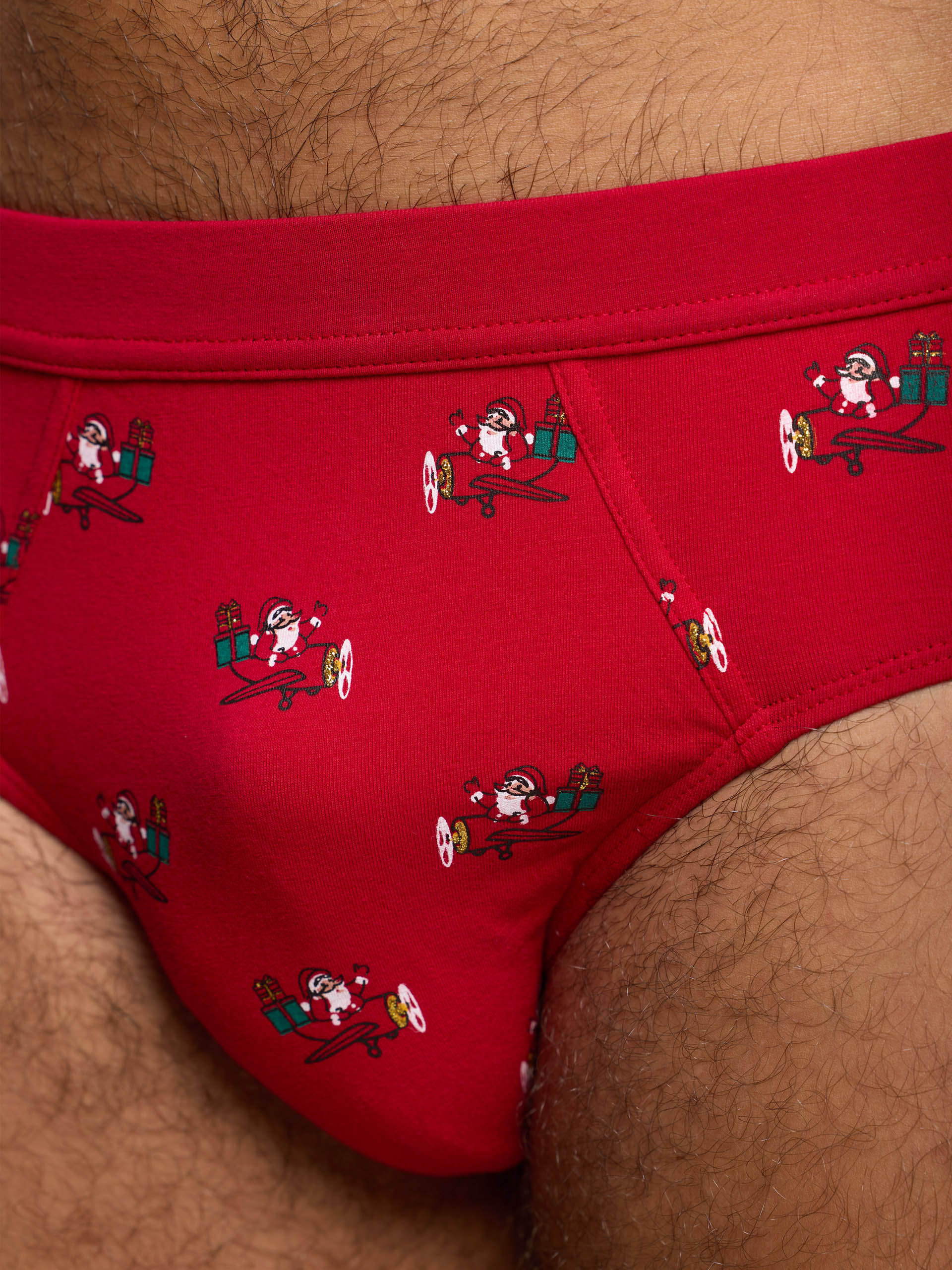 Slip rosso con Babbo Natale Hello Xmas