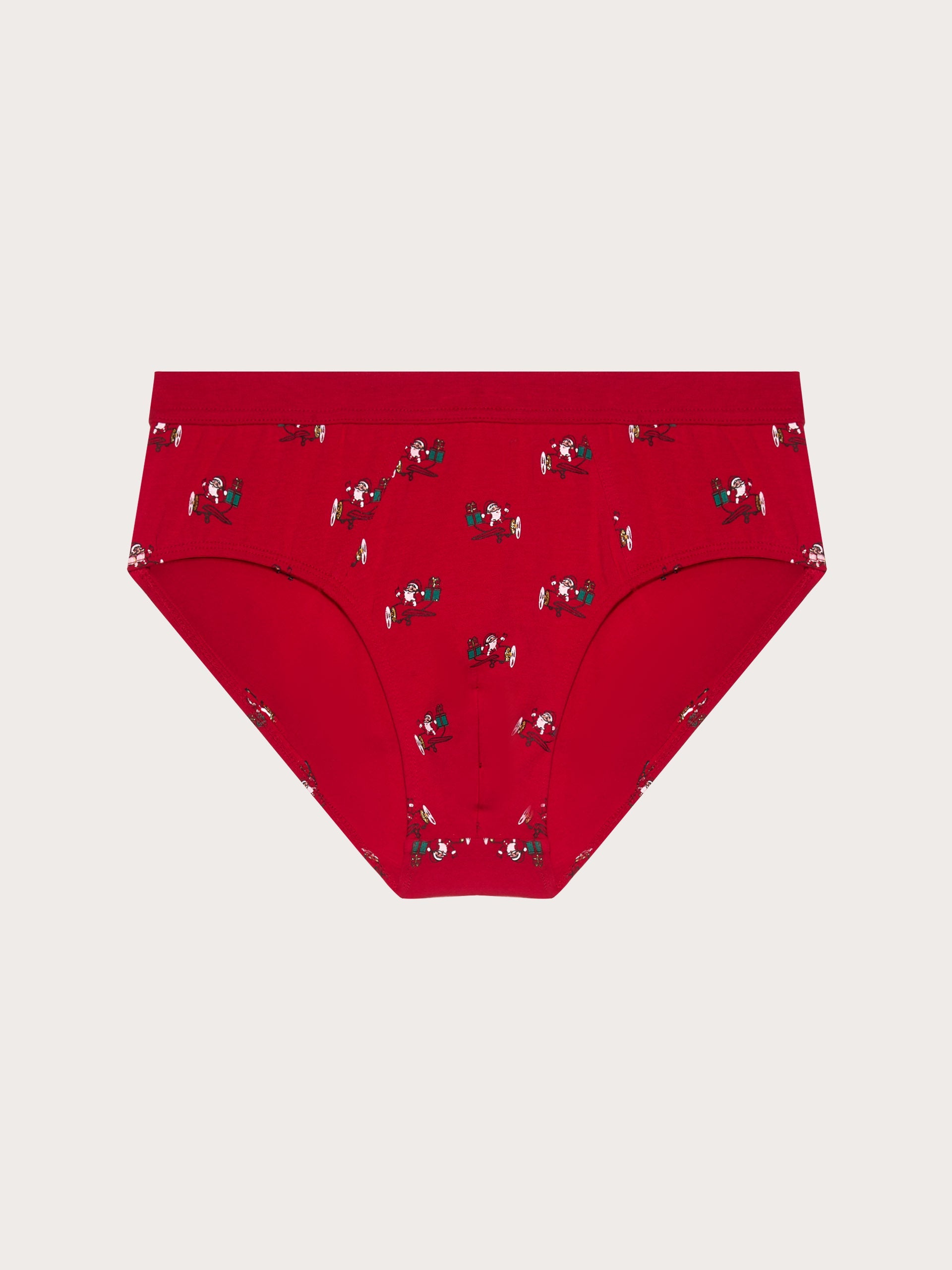 Slip rosso con Babbo Natale Hello Xmas