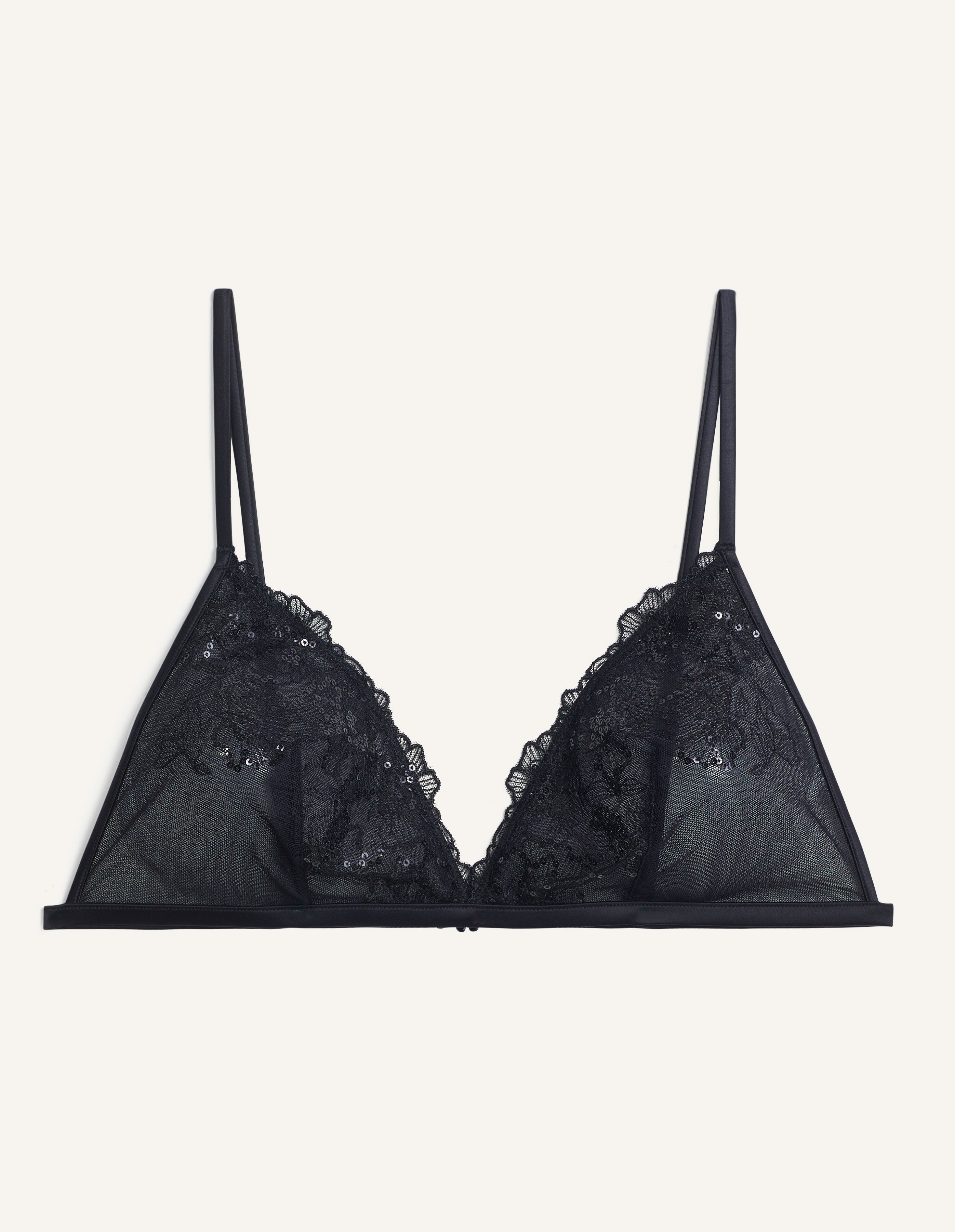 Triangolo senza imbottitura in raso Black Elegance