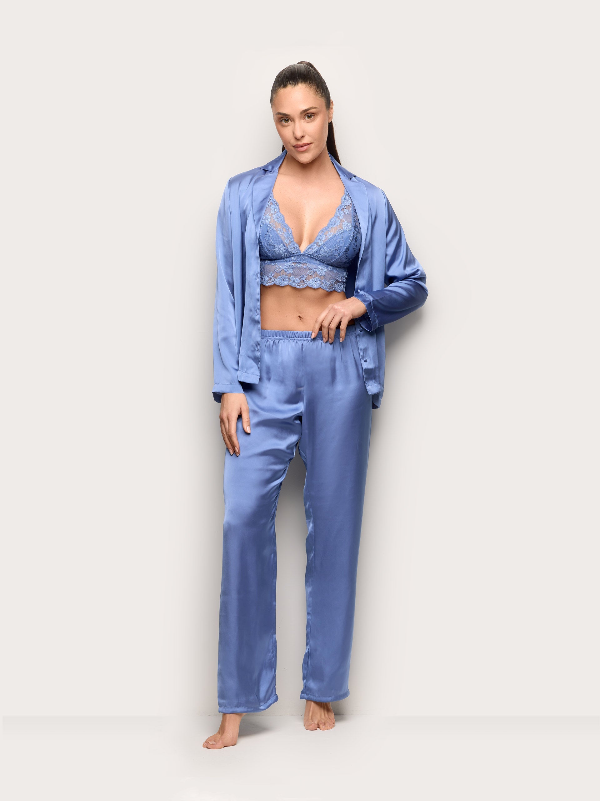 Pantalone lungo in raso  - Primula Color