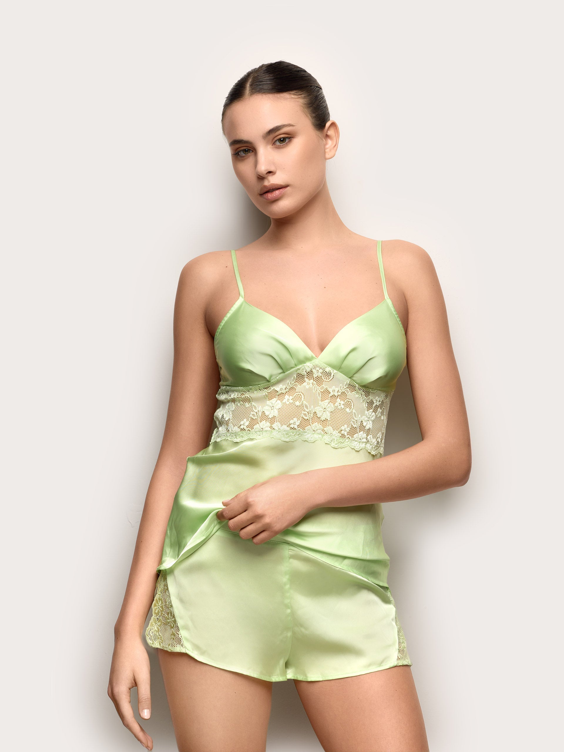 Culotte in raso e pizzo  -  Primula Color