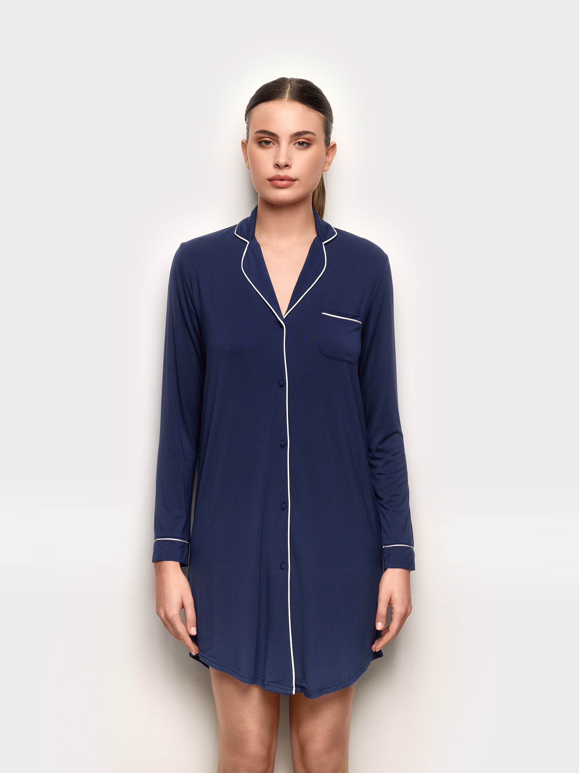 Camicia da notte manica lunga con TENCEL™ Modal - Daily
