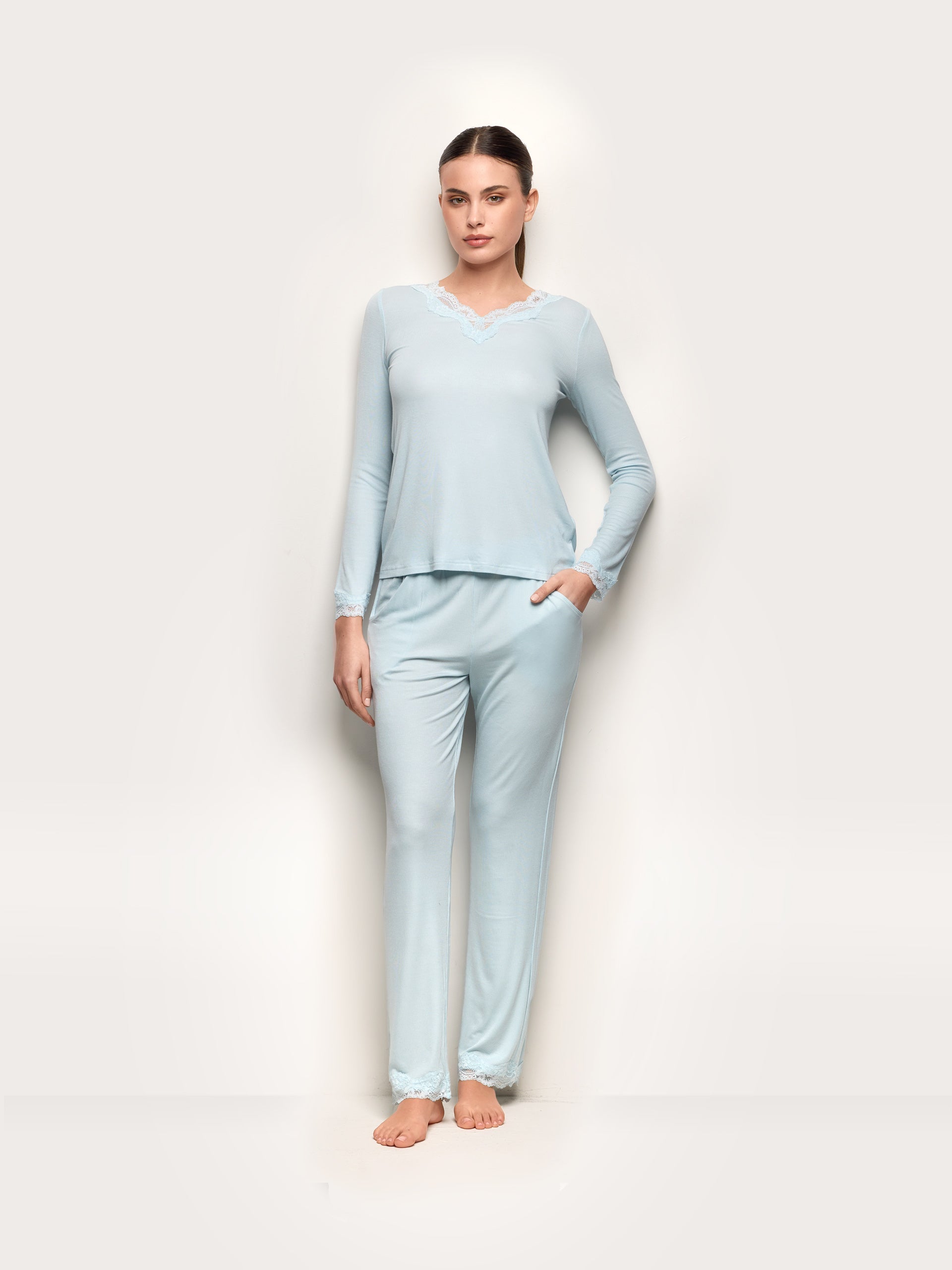 Pantalone lungo con TENCEL™ Modal Rib