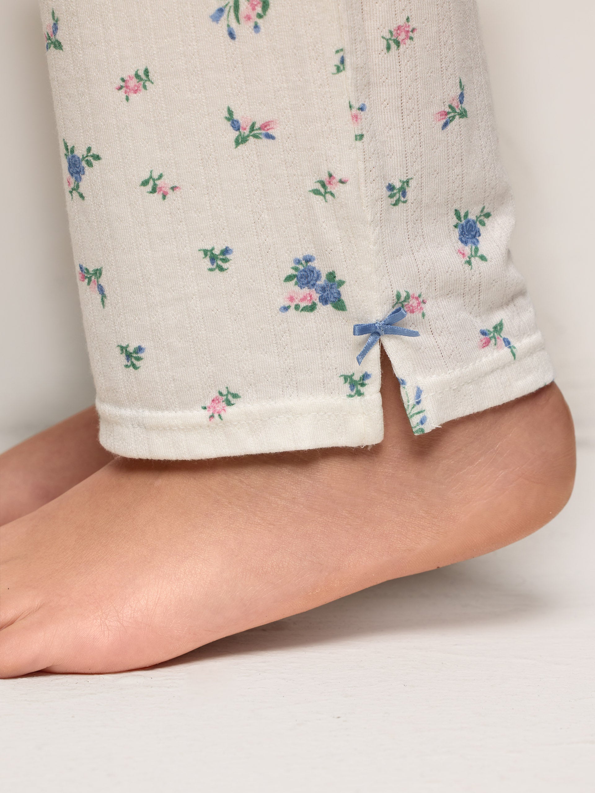 Pigiama lungo in jersey jacquard  - Pointell