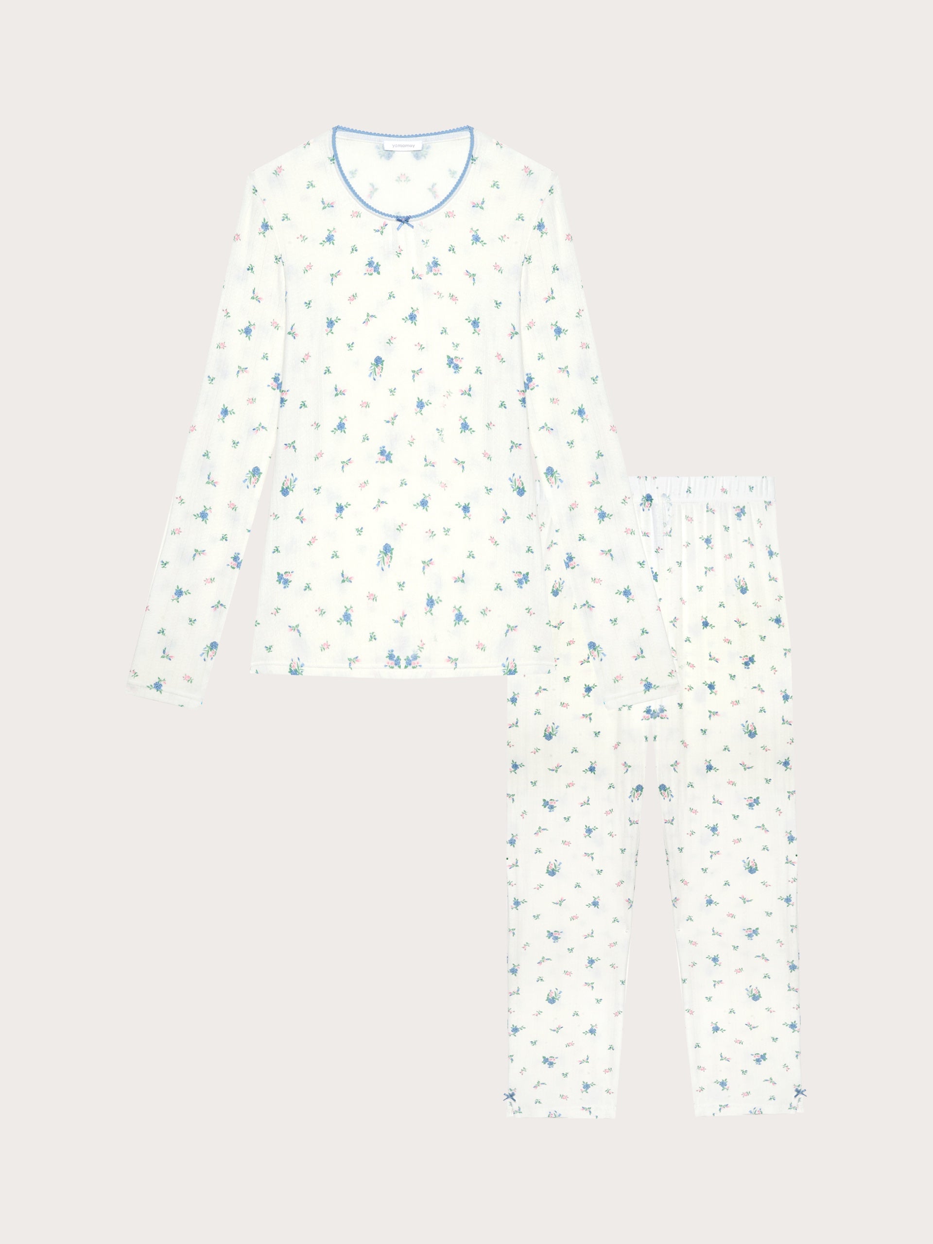 Pigiama lungo in jersey jacquard  - Pointell