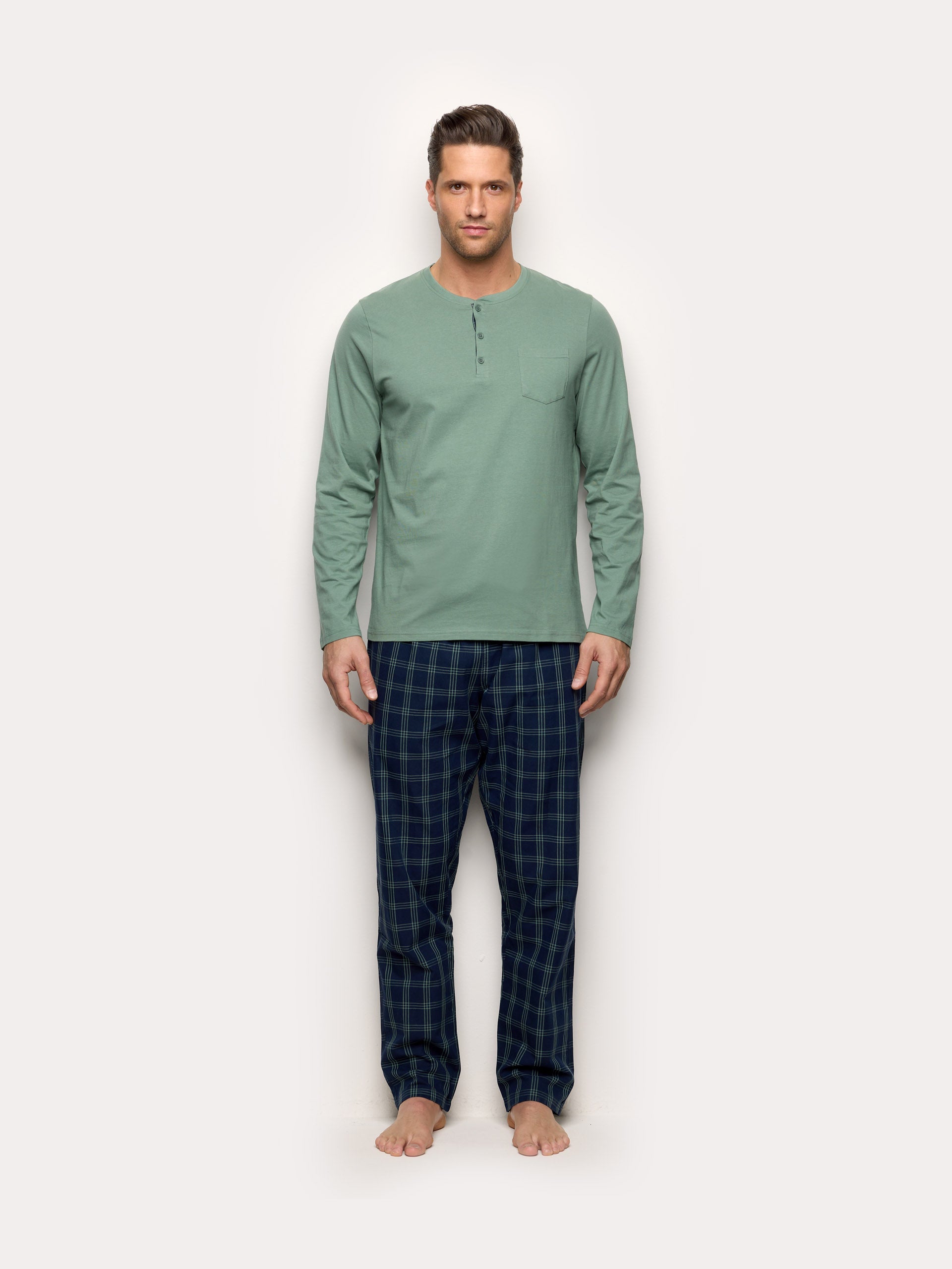 Pigiama lungo jersey e tela di cotone - Daily Pajamas II