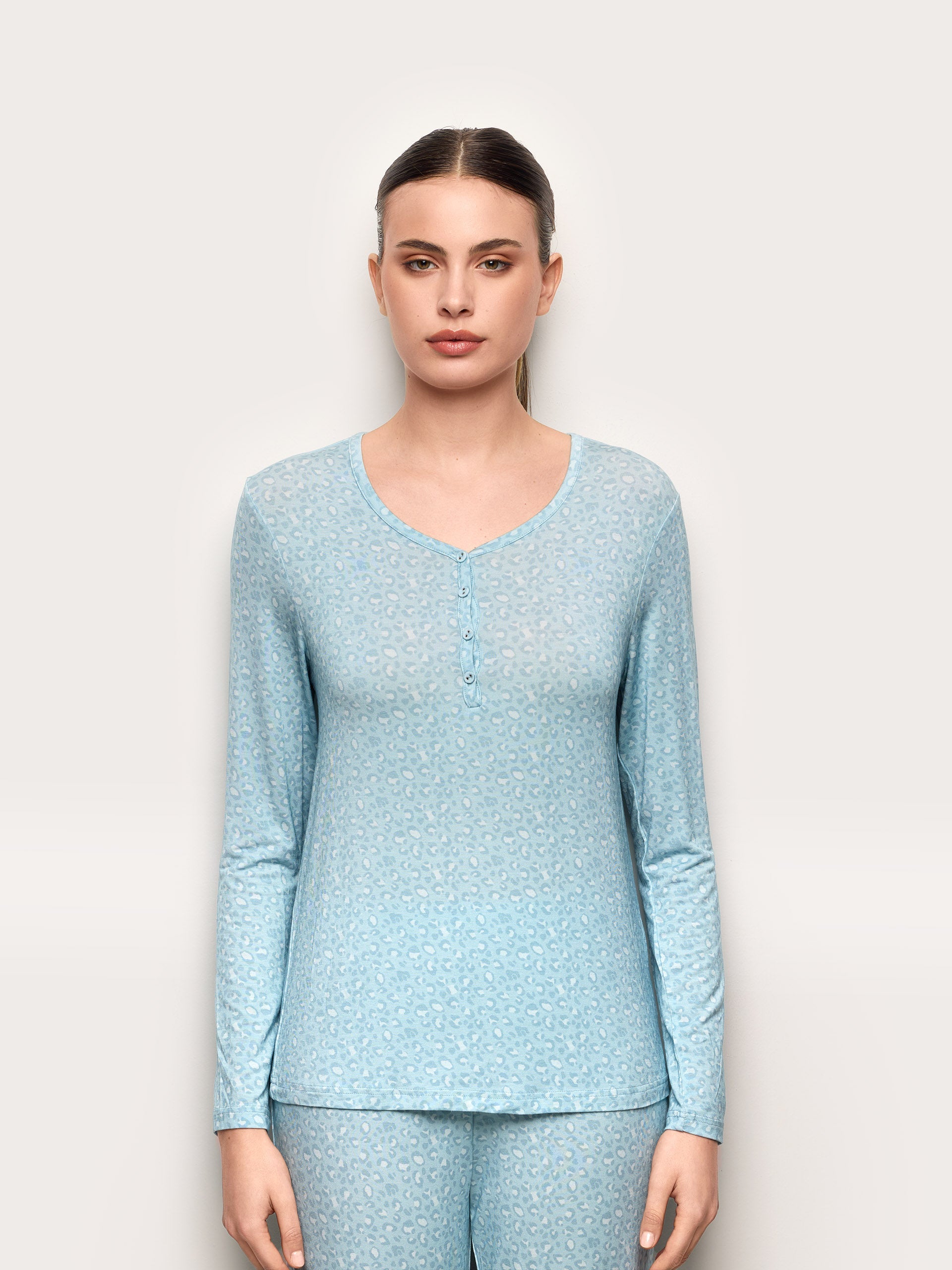 Maglia manica lunga con TENCEL™ Modal Leopard