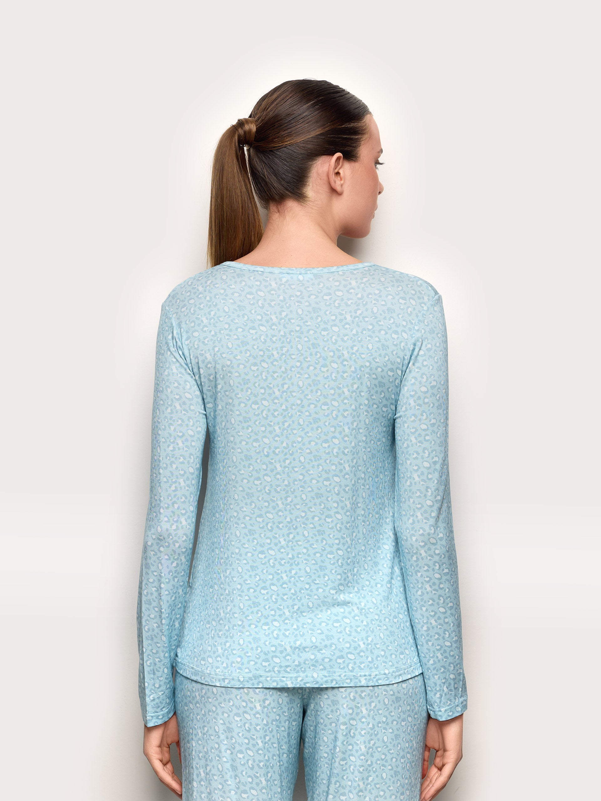 Maglia manica lunga con TENCEL™ Modal Leopard