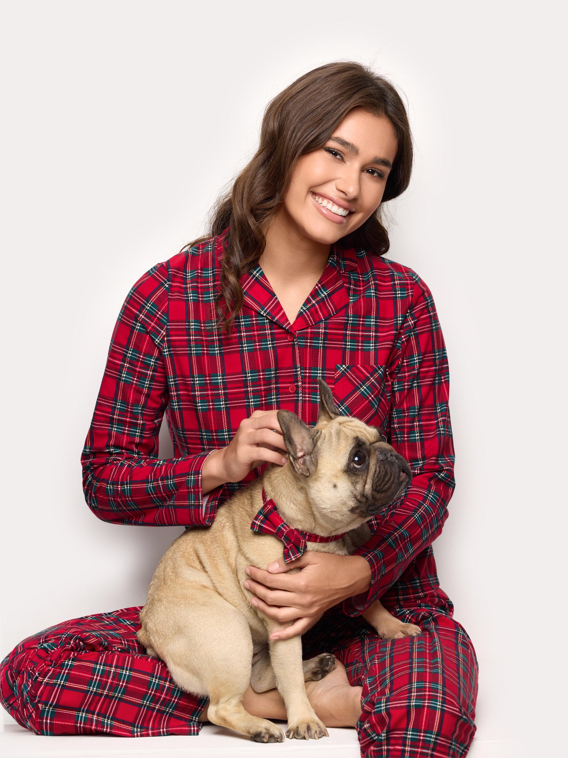 Collare Papillon regolabile per animali Tartan Family