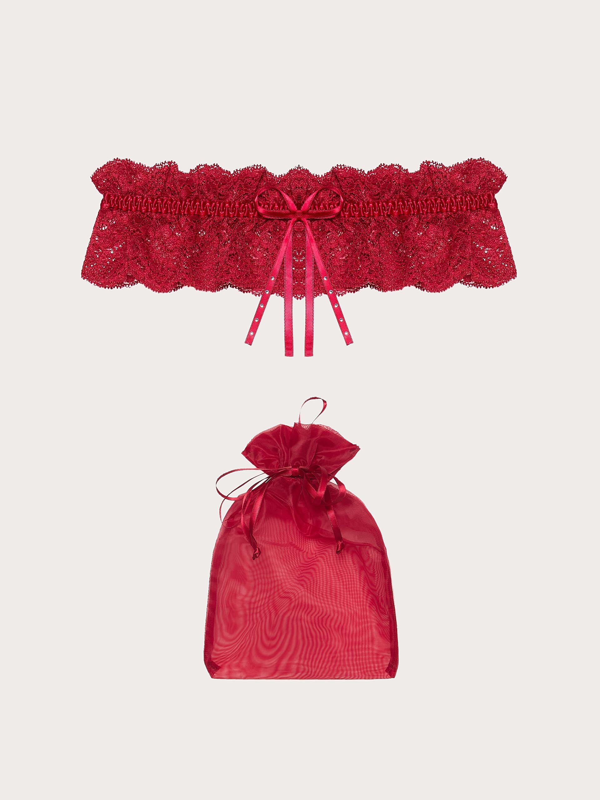 Giarrettiera pizzo rosso Xmas Jolly