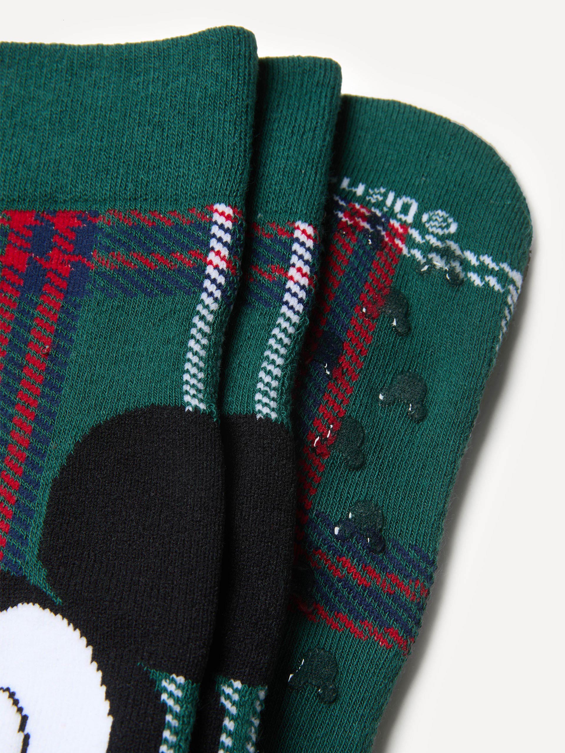 Calze antiscivolo tartan da bambini Disney Holiday Cheers Family®