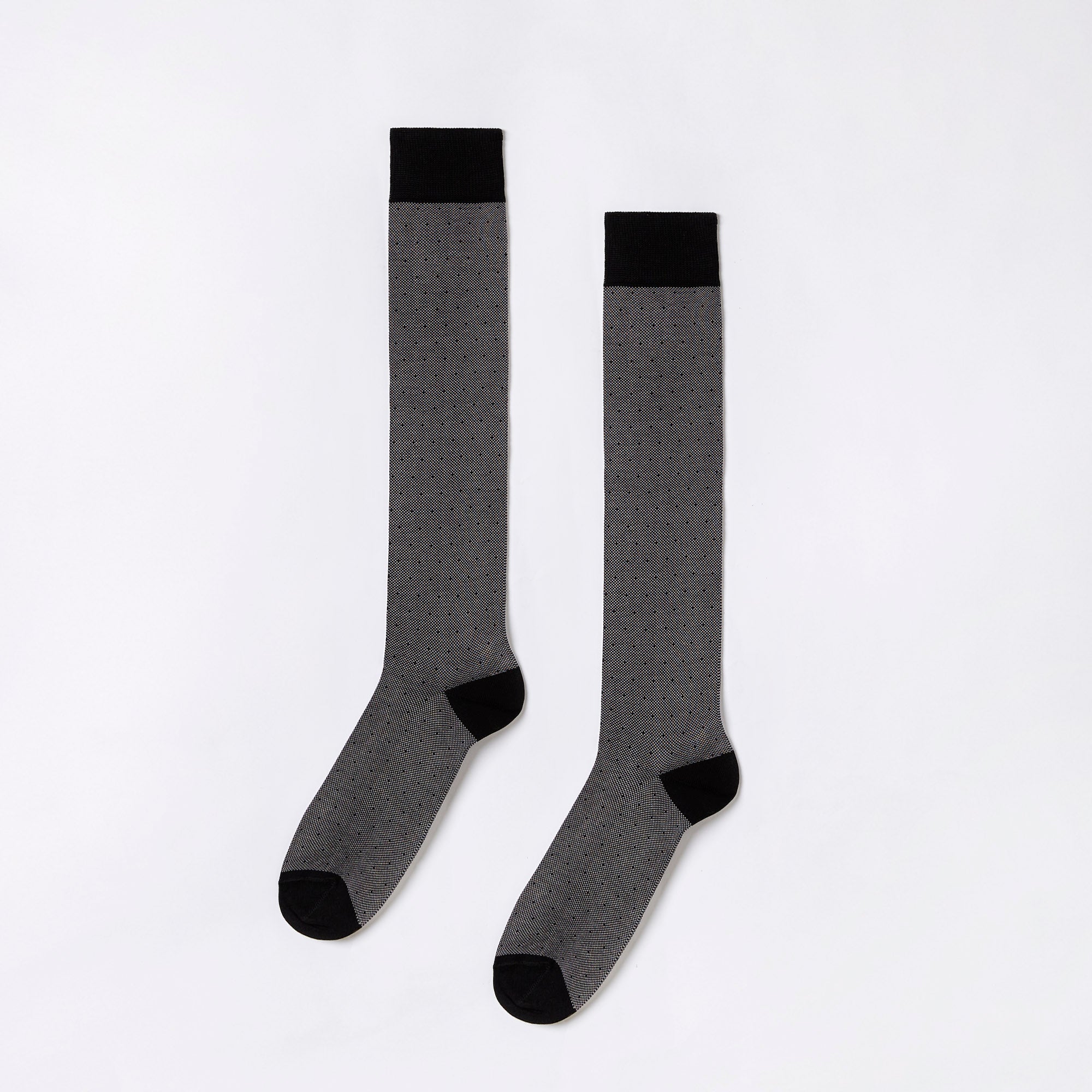 Calze lunghe grigie con piccolissimi pois - Daily