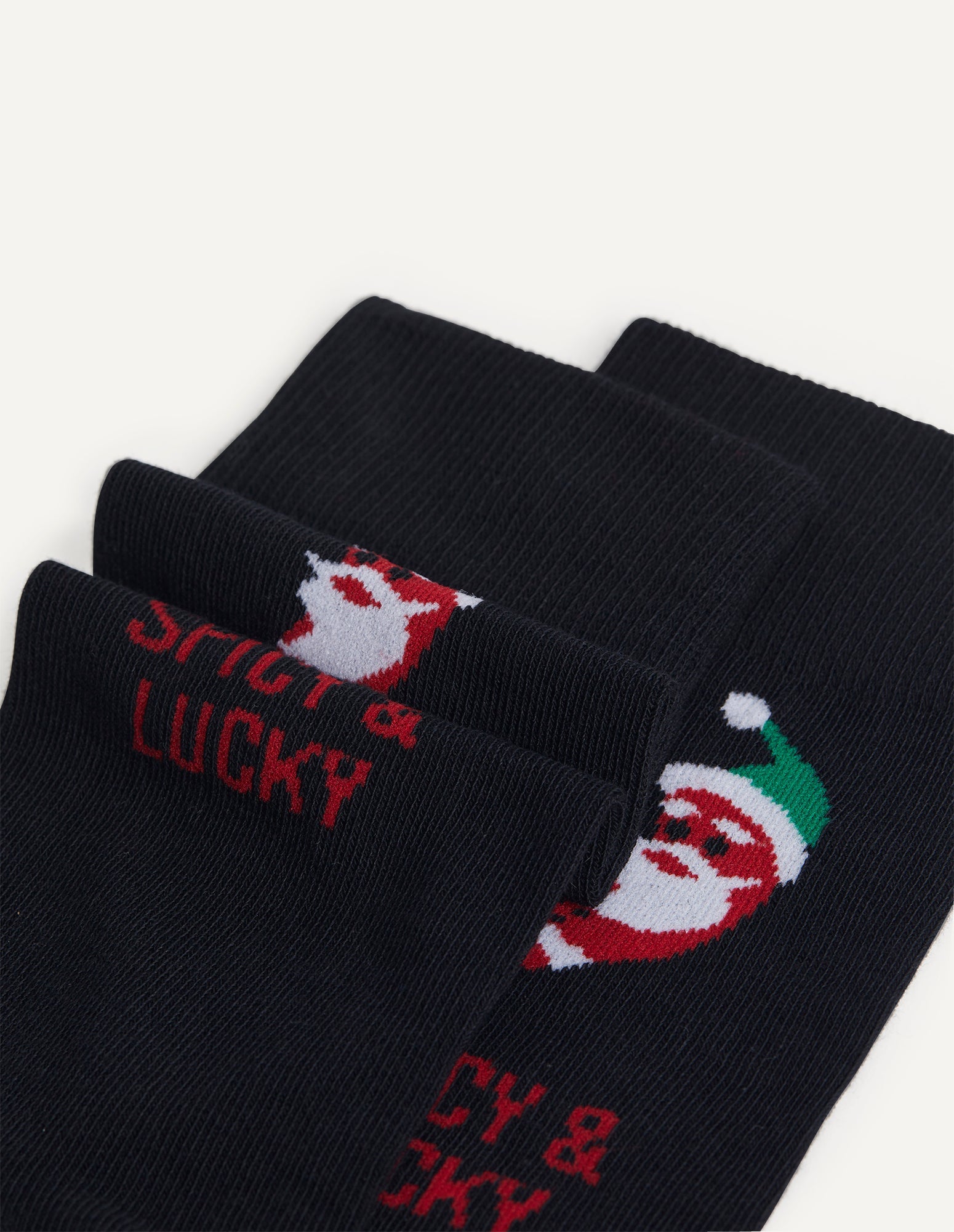 Calze corte natalizie in maglia Hello Xmas