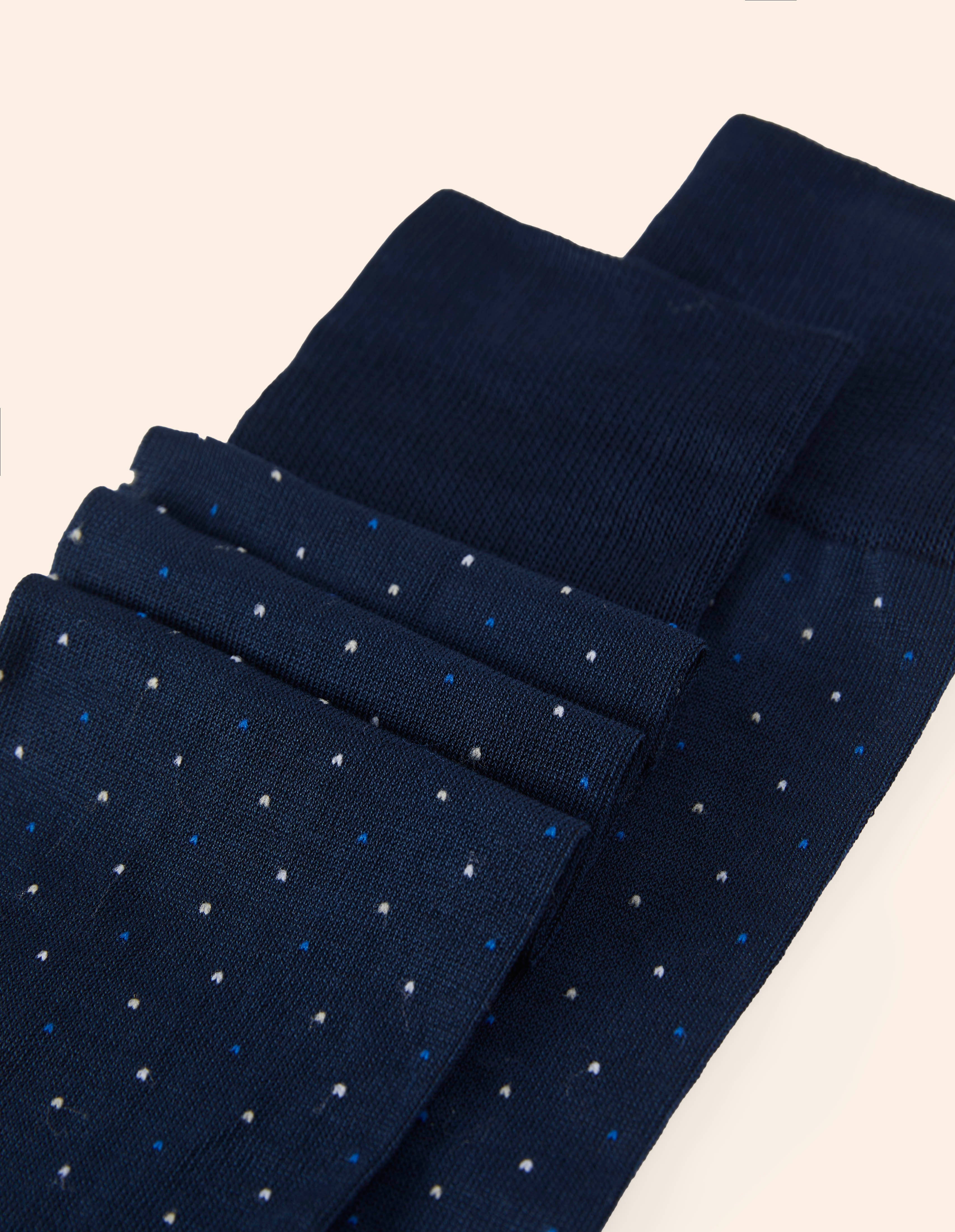 Calze lunghe uomo blu pois azzurri e bianchi Daily
