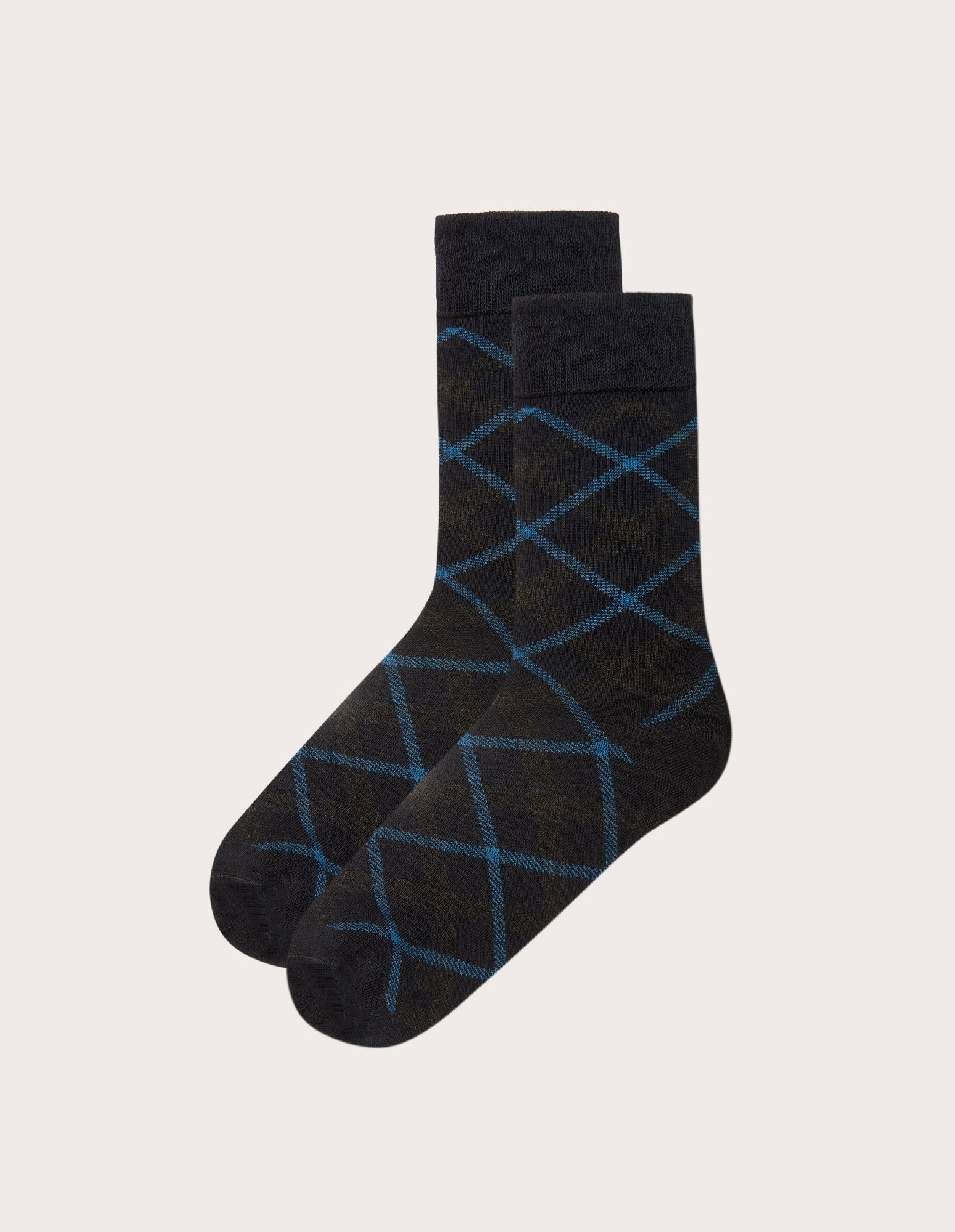 Calze corte da uomo blu con quadri Daily III