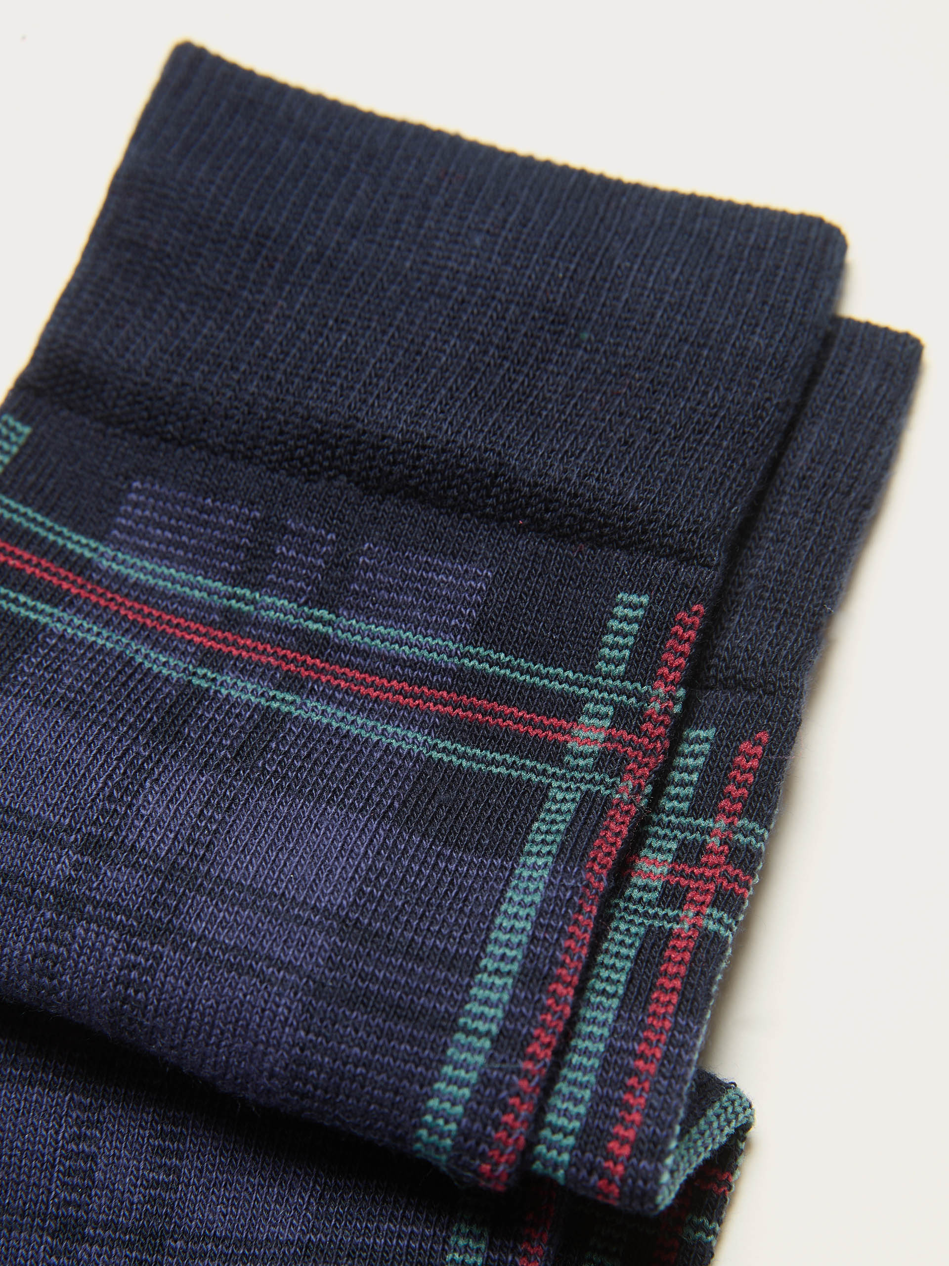 Calze corte blu Tartan Hello Xmas