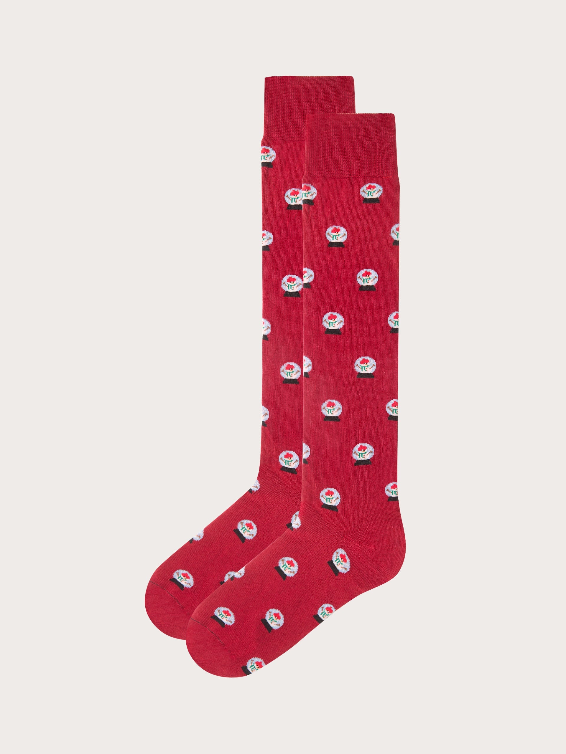 Calze lunghe rosso palla di neve Hello Xmas